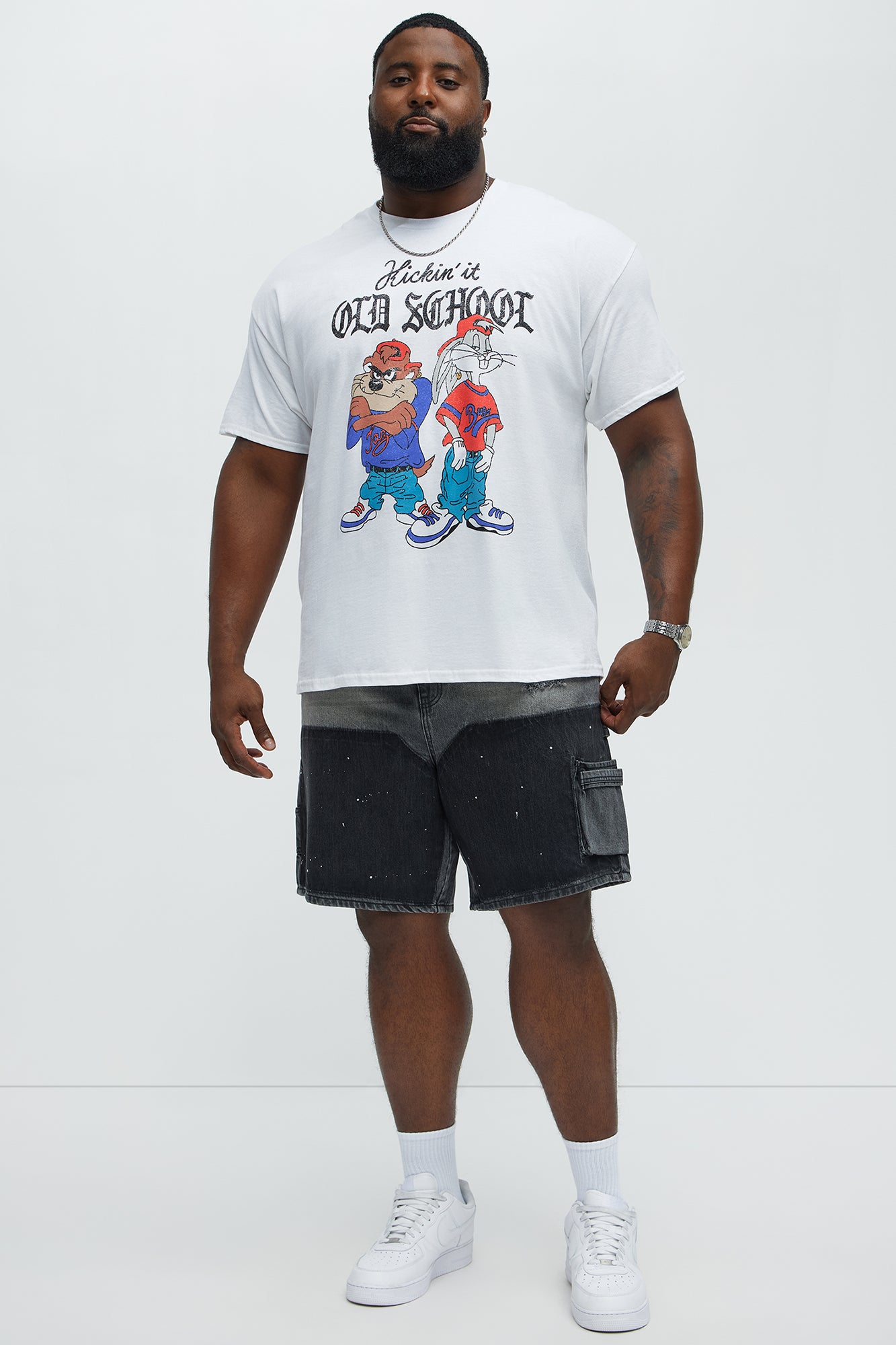Looney Tunes Kickin It Old Skool  Short Sleeve Tee - White - Image 5