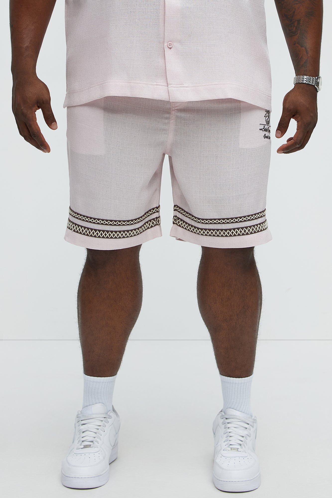 Saint Tropez Beach Club Linen Like Relaxed Short - Pink - Image 6