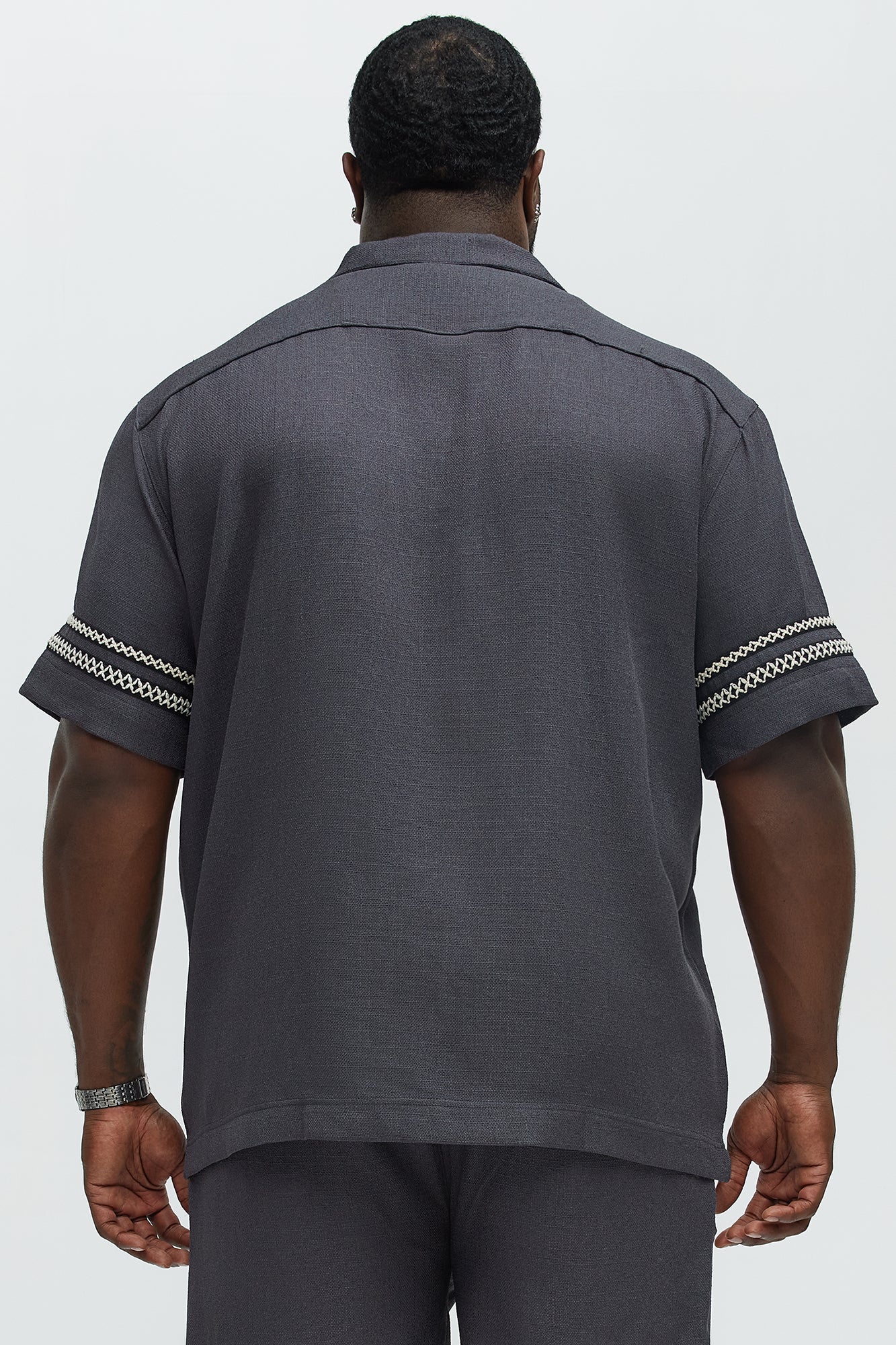 Saint Tropez Linen Like Club Cuban Button Up - Black - Image 8