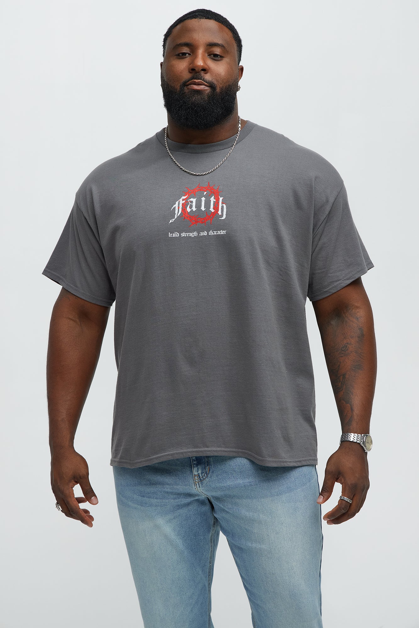 Faith In The Journey Short Sleeve Tee - Charcoal - Image 5