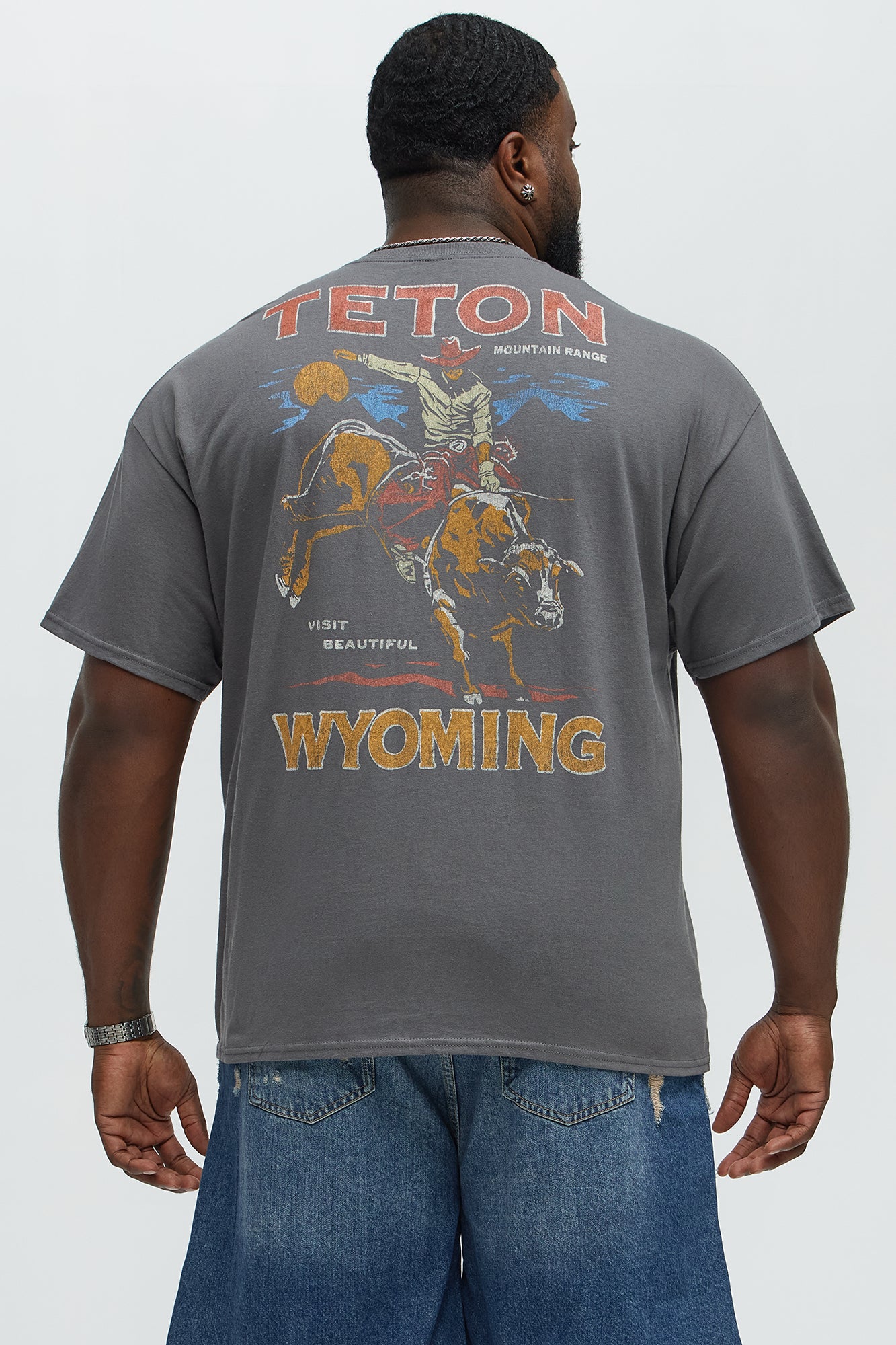 Teton Mountain Range Short Sleeve Tee - Charcoal - Image 7