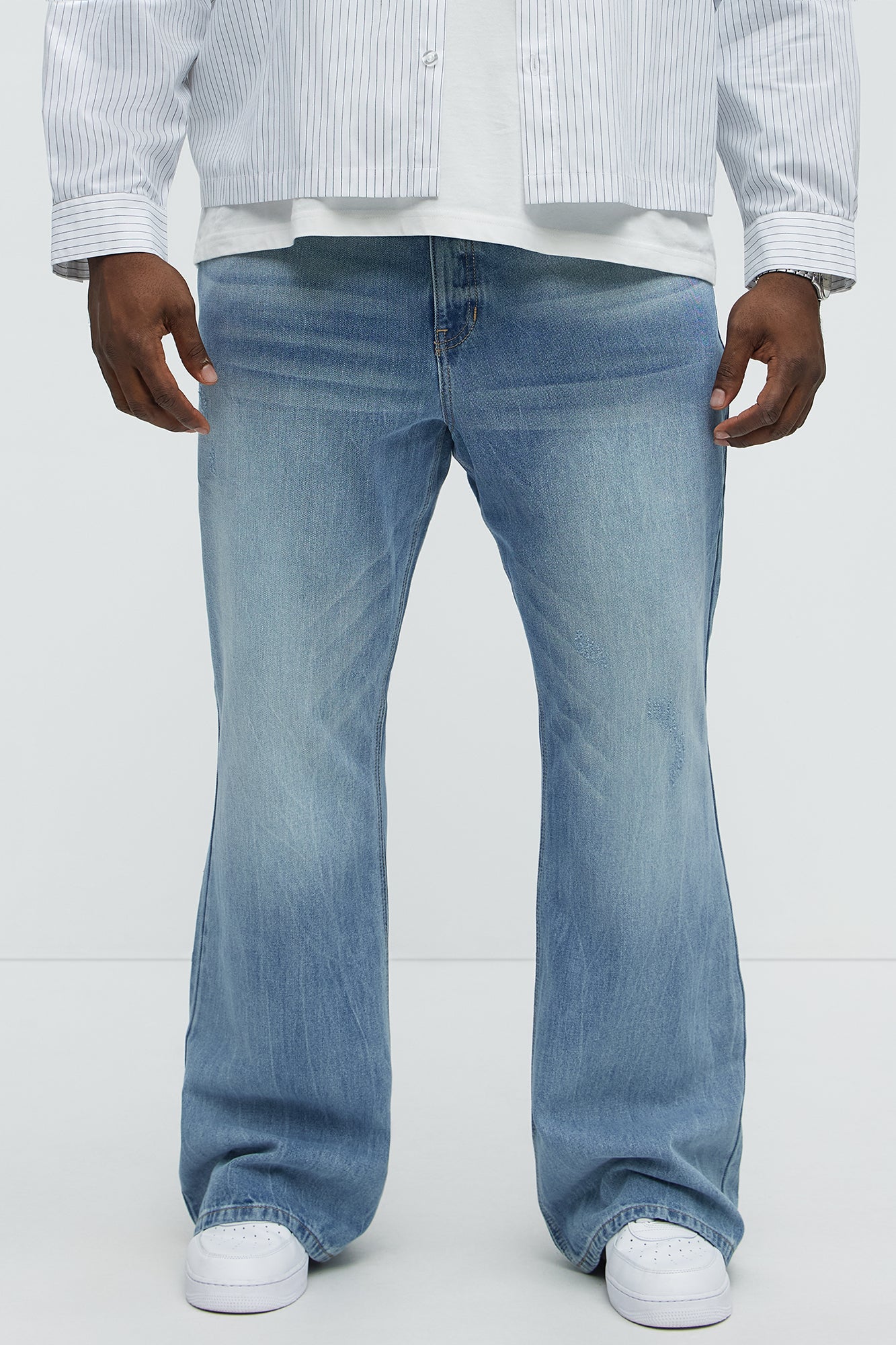 Stacked Slim Flare Make You Look Jeans - Medium Blue Wash - Image 5