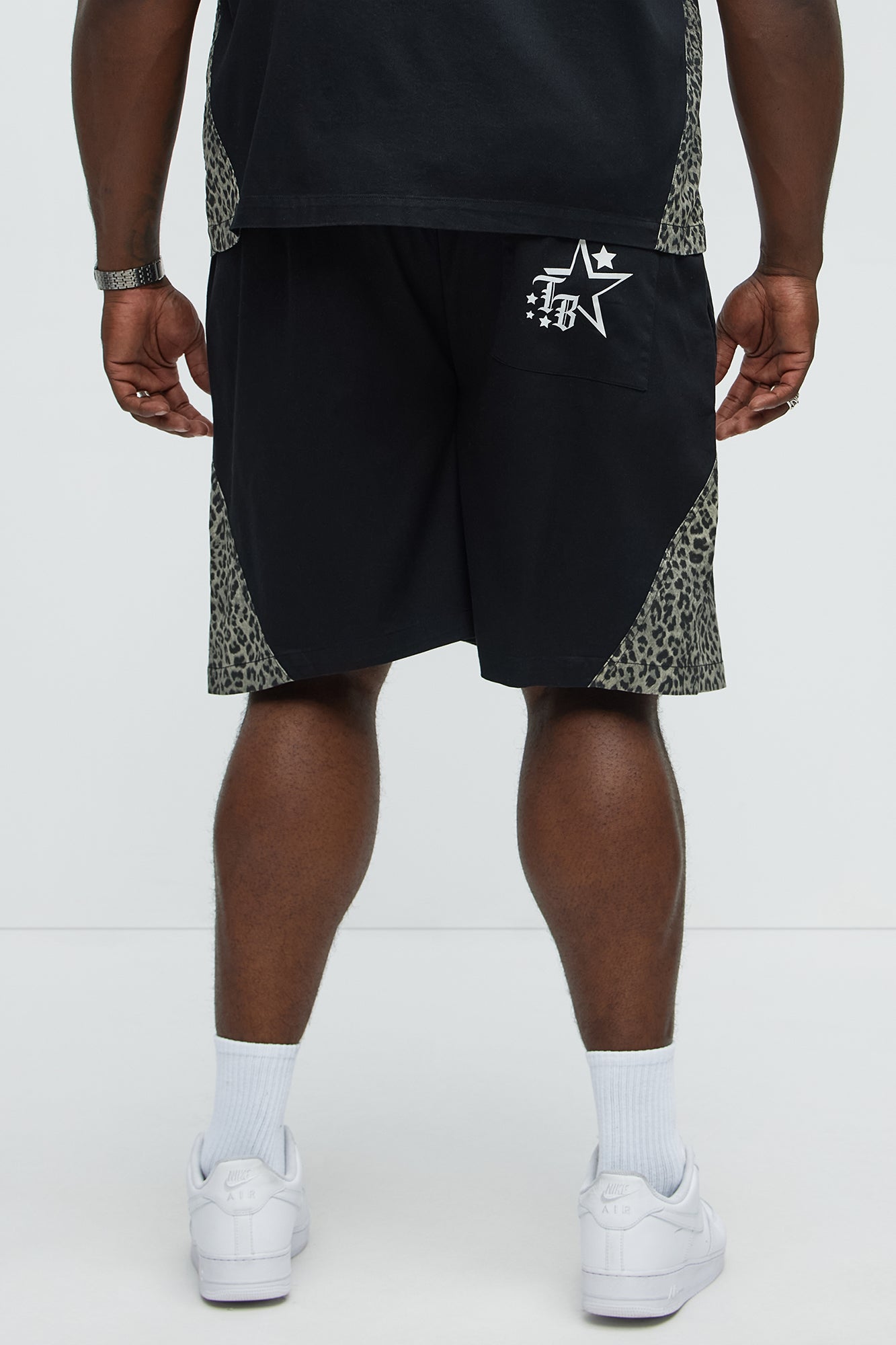 Cosmic Distortion Animal Print Relaxed Shorts - Black/combo - Image 10