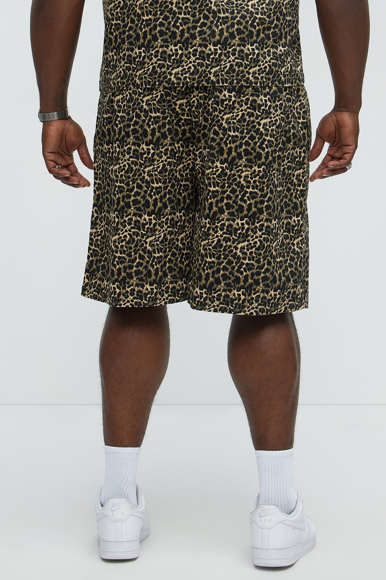 Cheetah Star Animal Print Relaxed Shorts - Brown Combo - Image 8