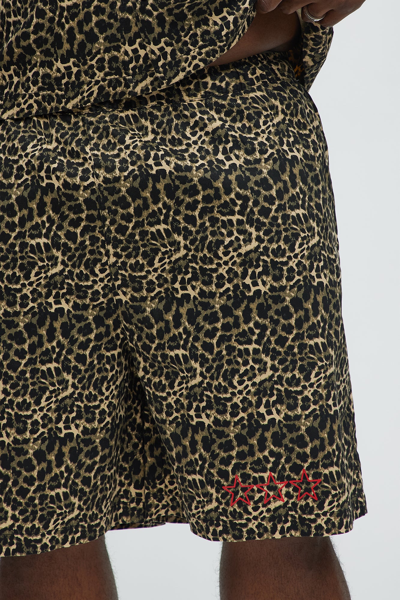 Cheetah Star Animal Print Relaxed Shorts - Brown Combo - Image 7