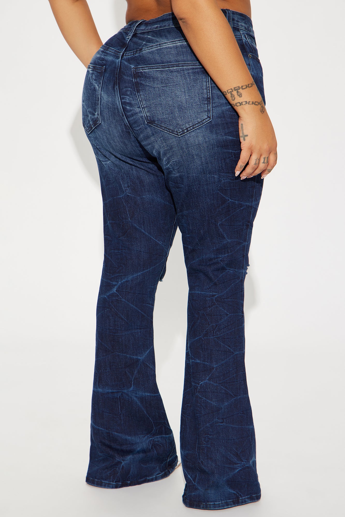 Get The Memo Stretch Flare Jeans - Dark Wash - Image 7
