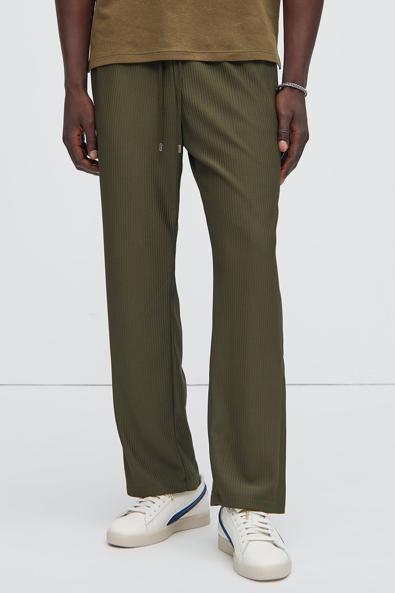 Archway Pleated Pants - Olive - Image 3