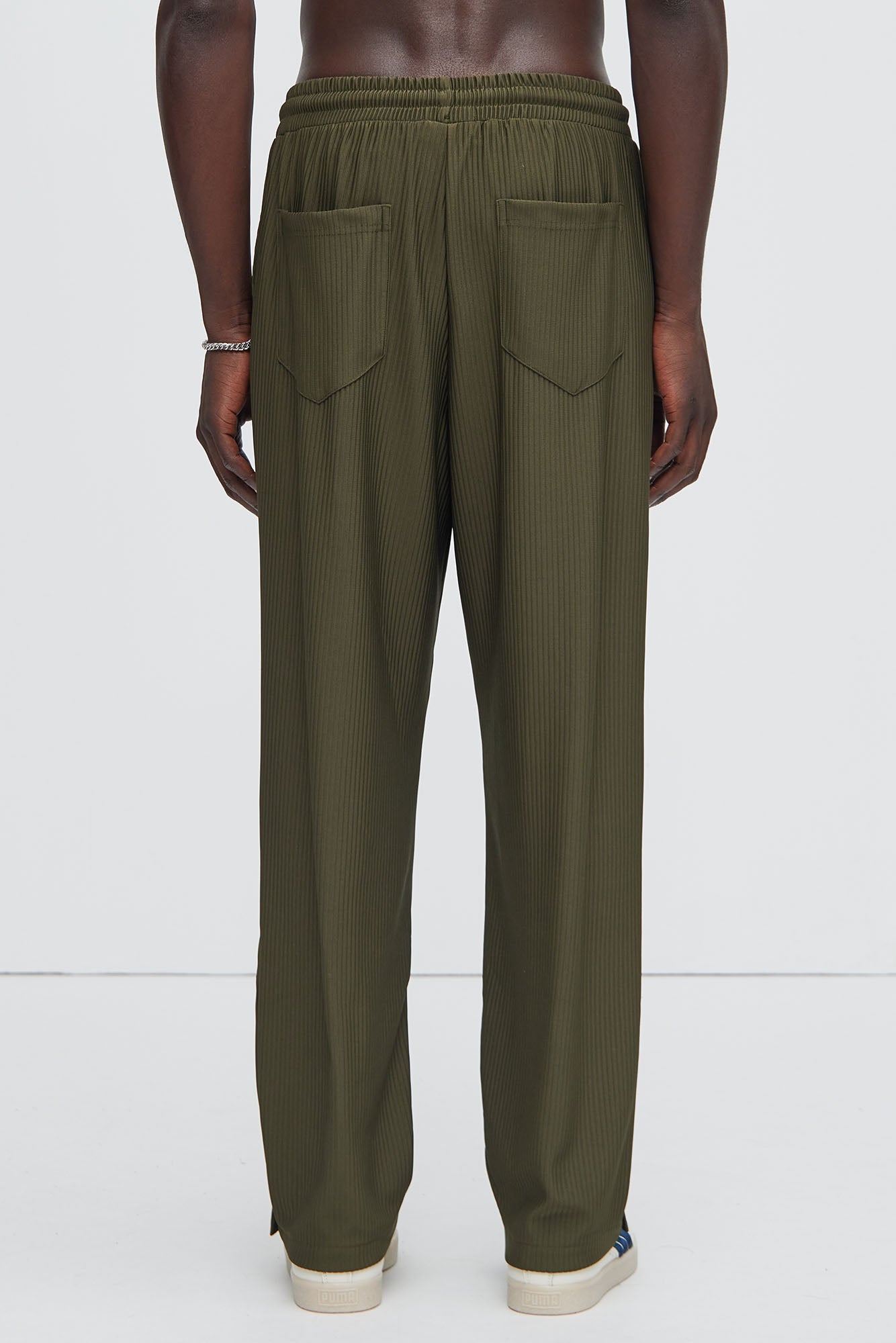 Archway Pleated Pants - Olive - Image 4