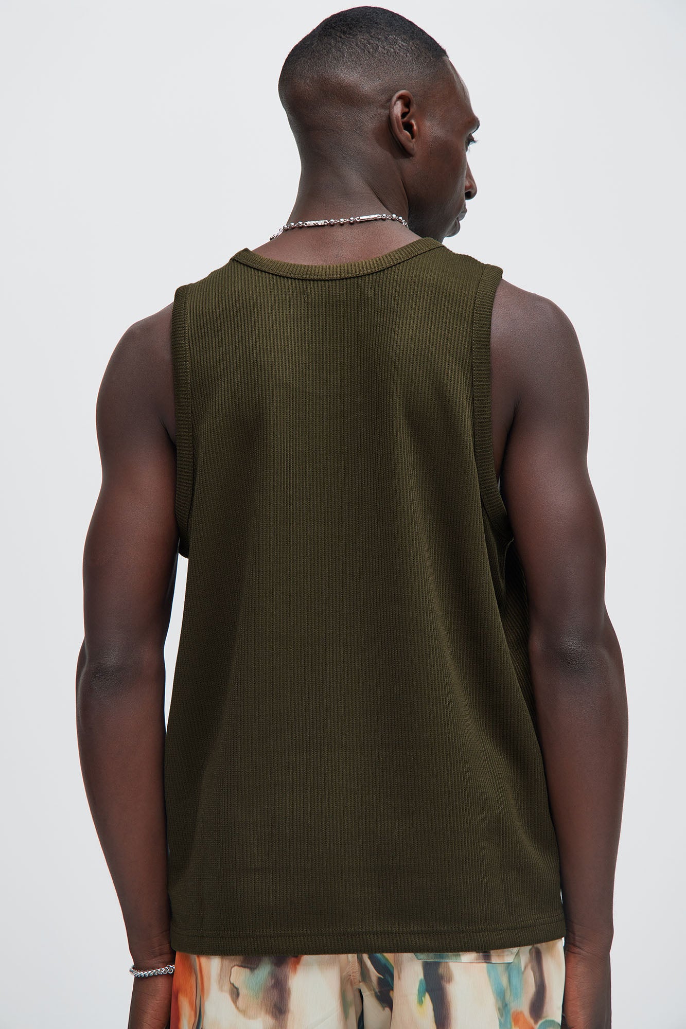Kalel Textured Tank Top - Olive - Image 4