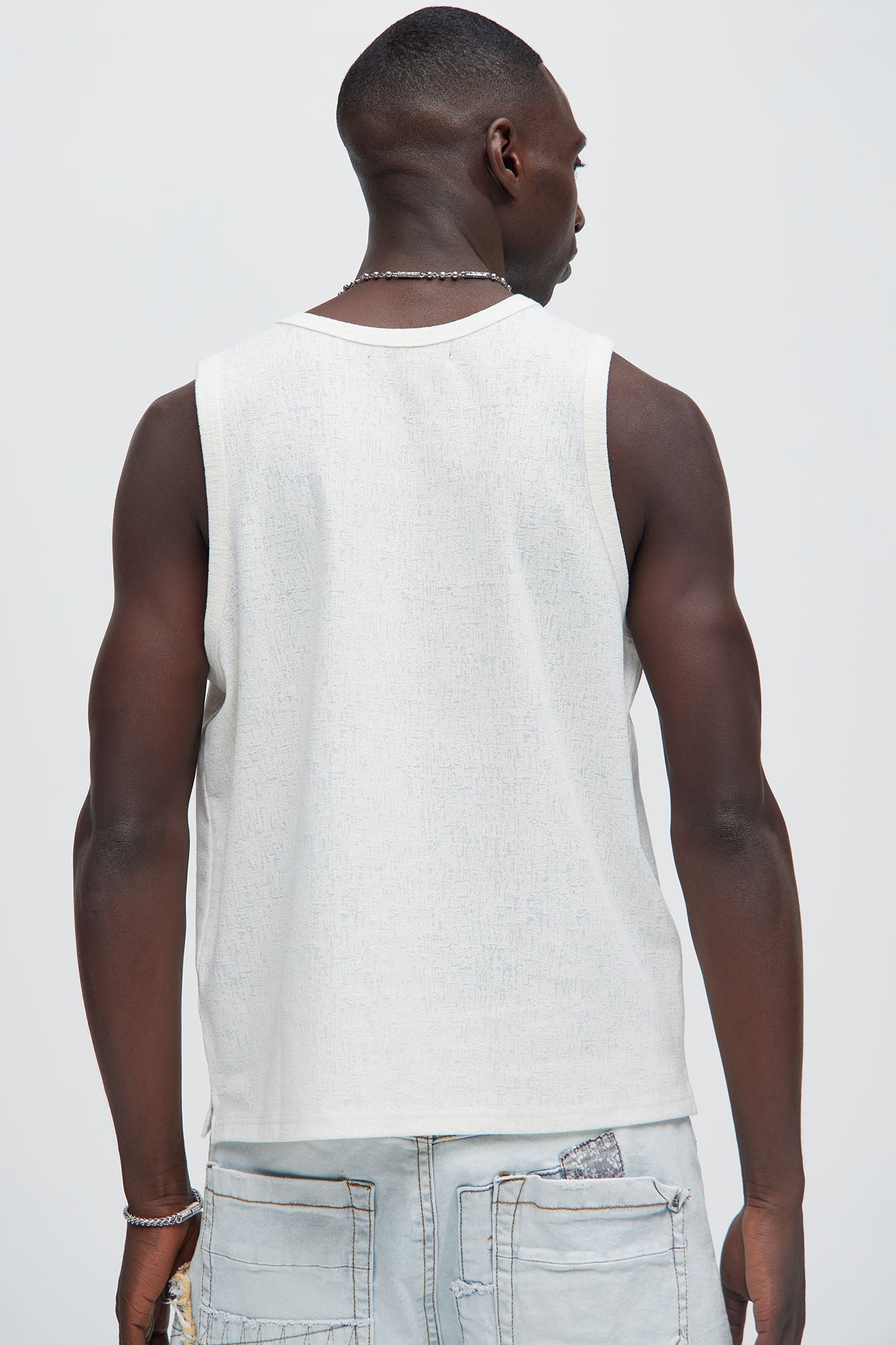 Duval Textured Relaxed Tank - Off White - Image 4