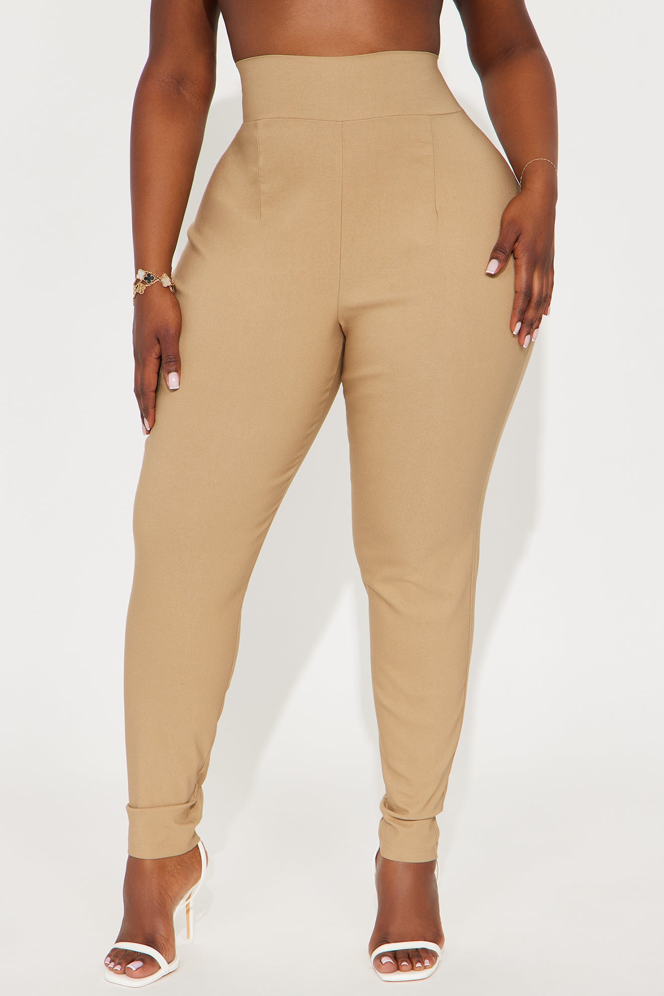 Venetian High Rise Pants - Taupe - Image 5