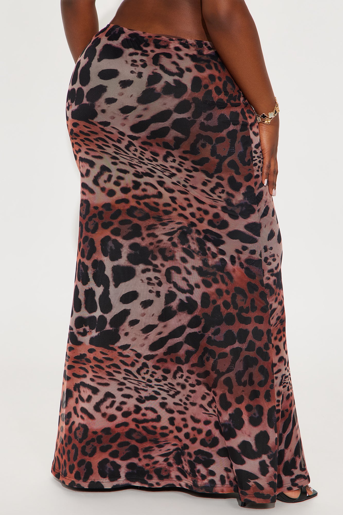 She's Been Spotted Leopard Mesh Maxi Skirt - Brown/combo - Image 6