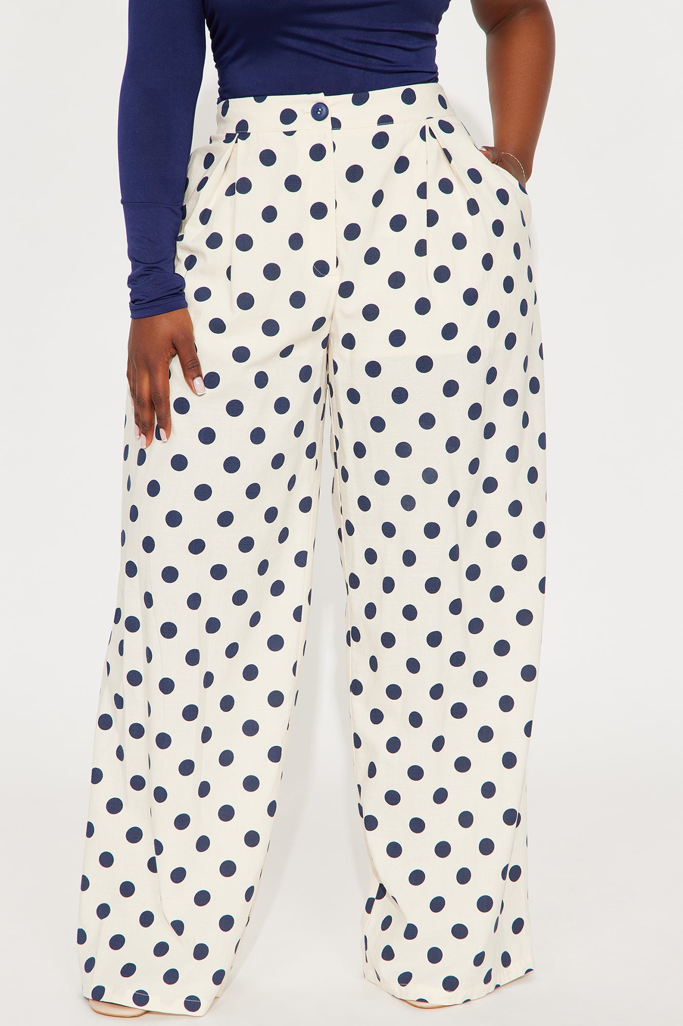 Keep It Casual Polka Dot Wide Leg Pant - Cream/combo - Image 5