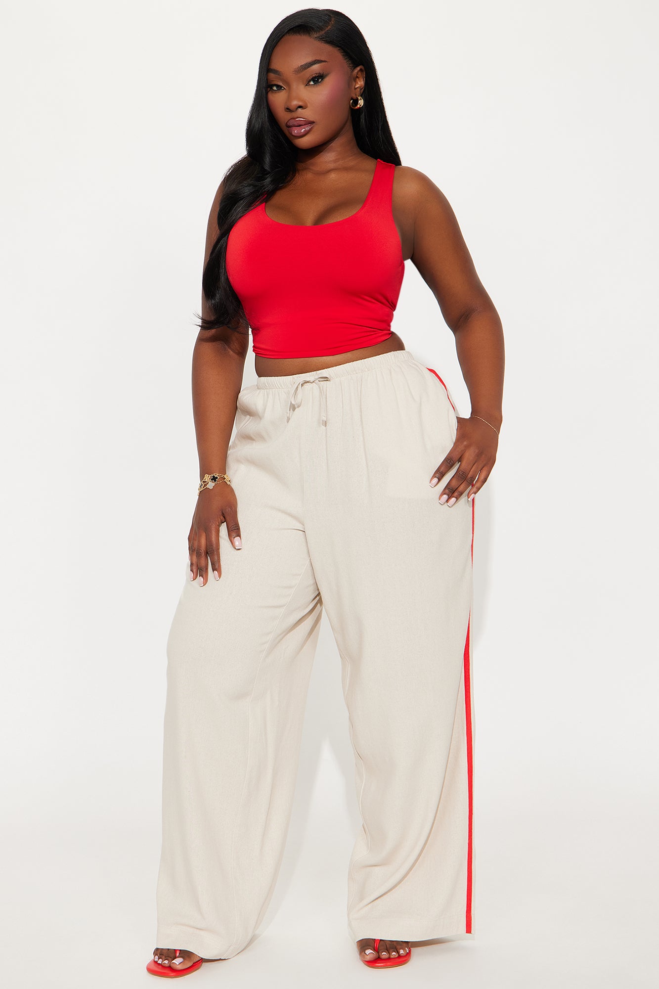 A Flight Away Wide Leg Linen Pant - Natural - Image 4