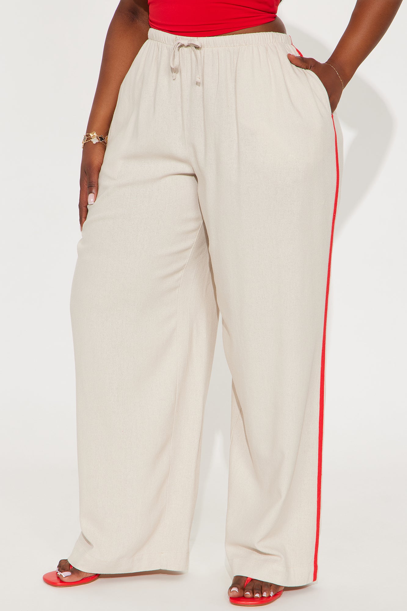 A Flight Away Wide Leg Linen Pant - Natural - Image 5
