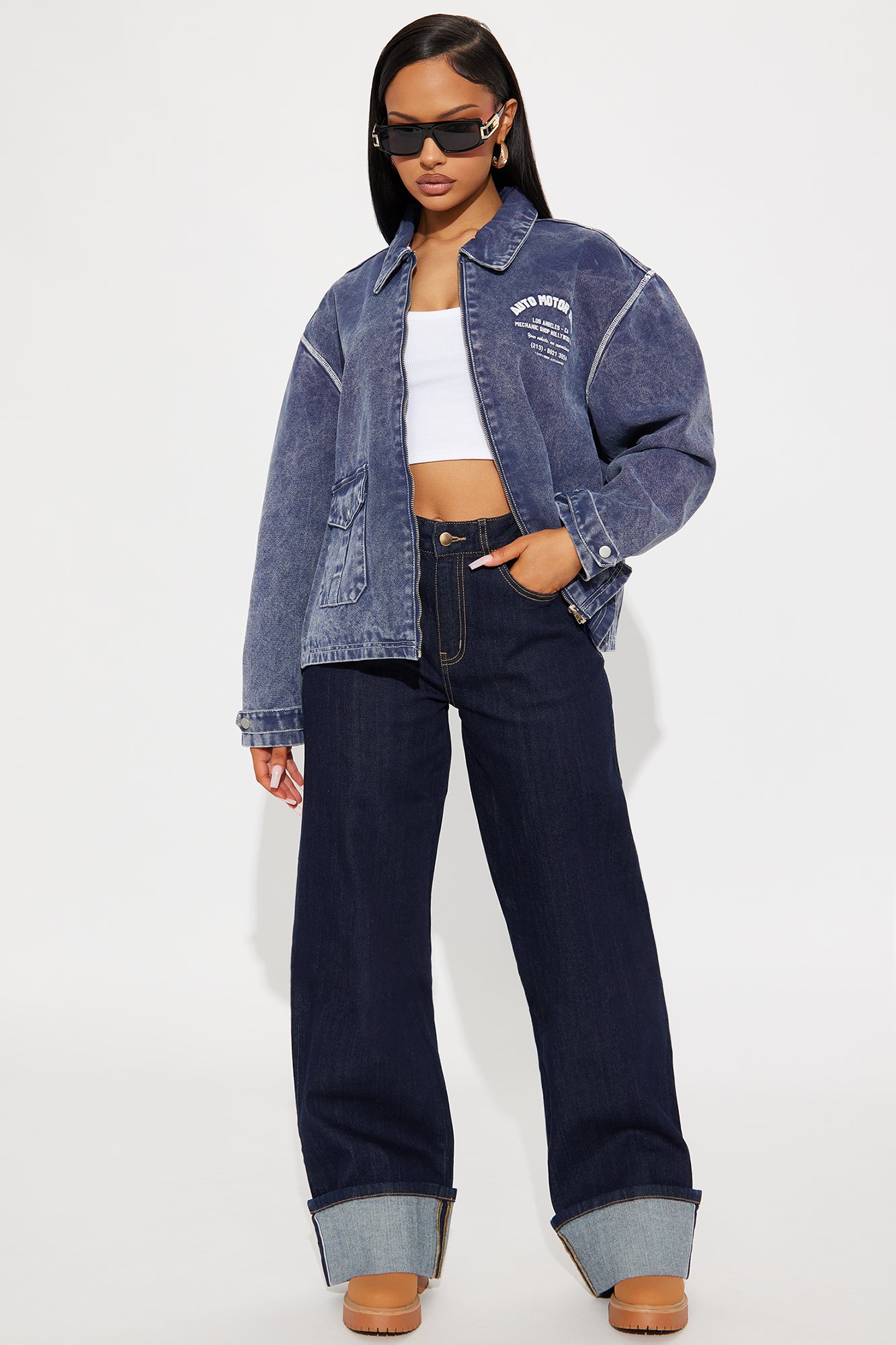 Kenzie Denim Washed Trucker Jacket - Vintage Wash - Image 3