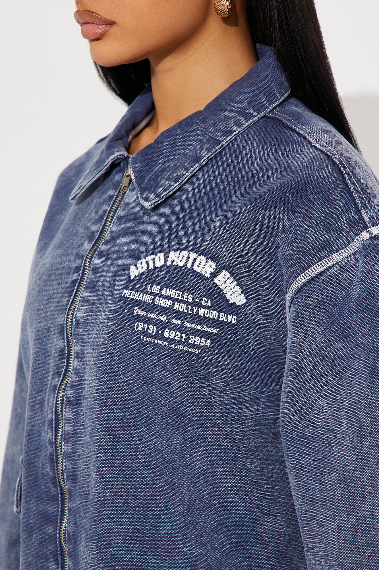 Kenzie Denim Washed Trucker Jacket - Vintage Wash - Image 5