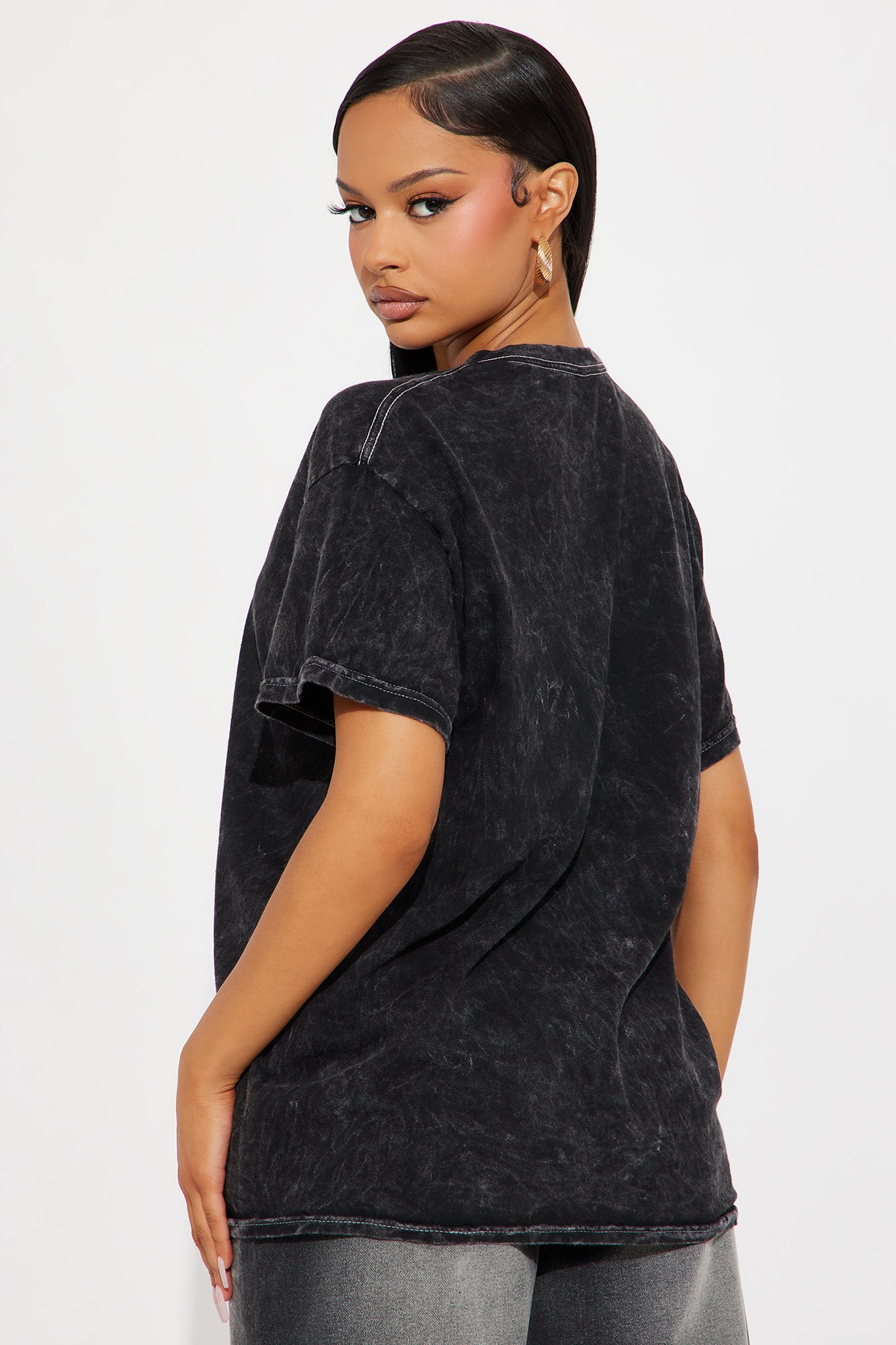 Muhammad Ali Washed Oversized Tee - Black - Image 4