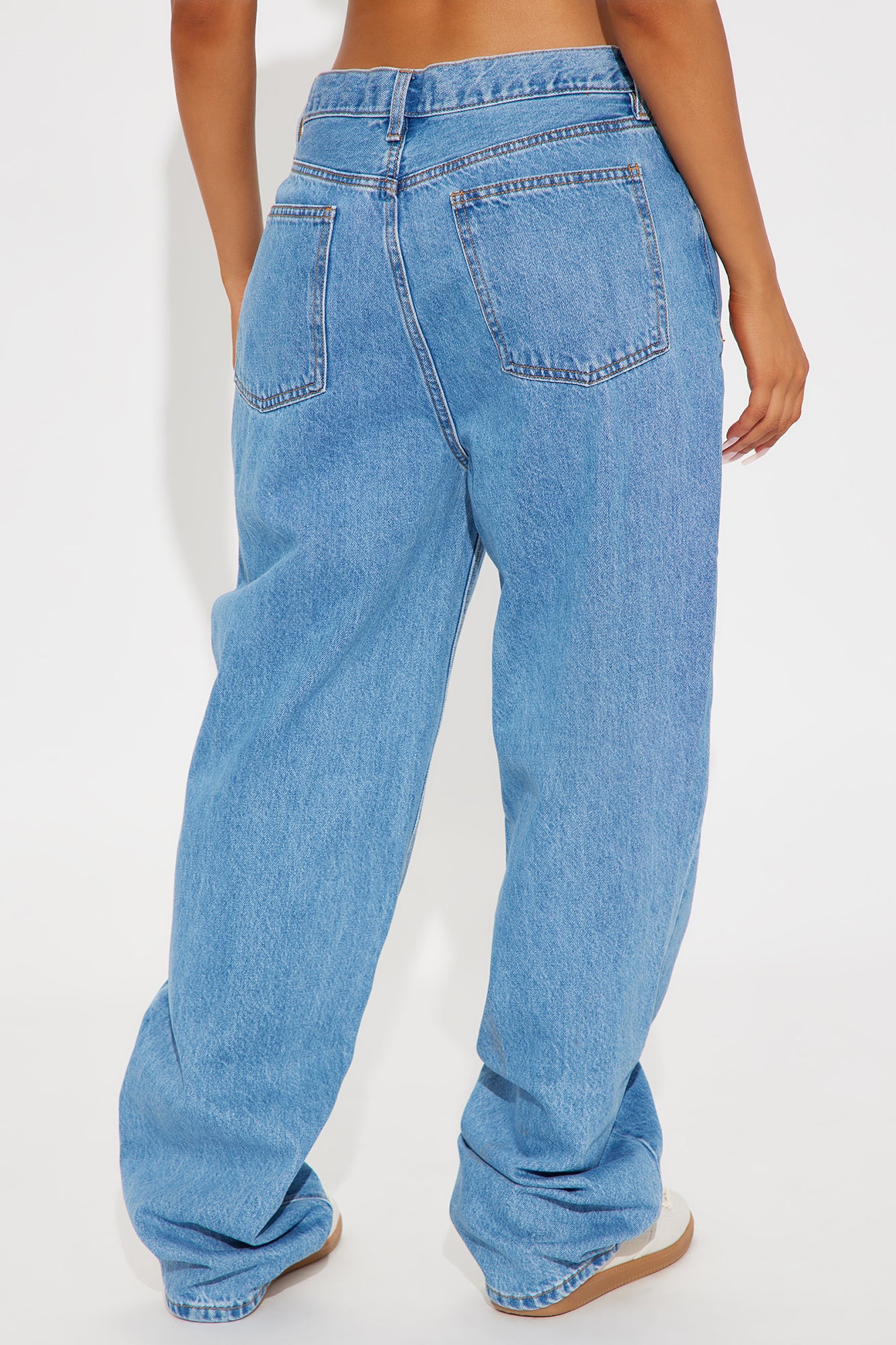 Crossover Straight Leg Jeans - Medium Wash - Image 8