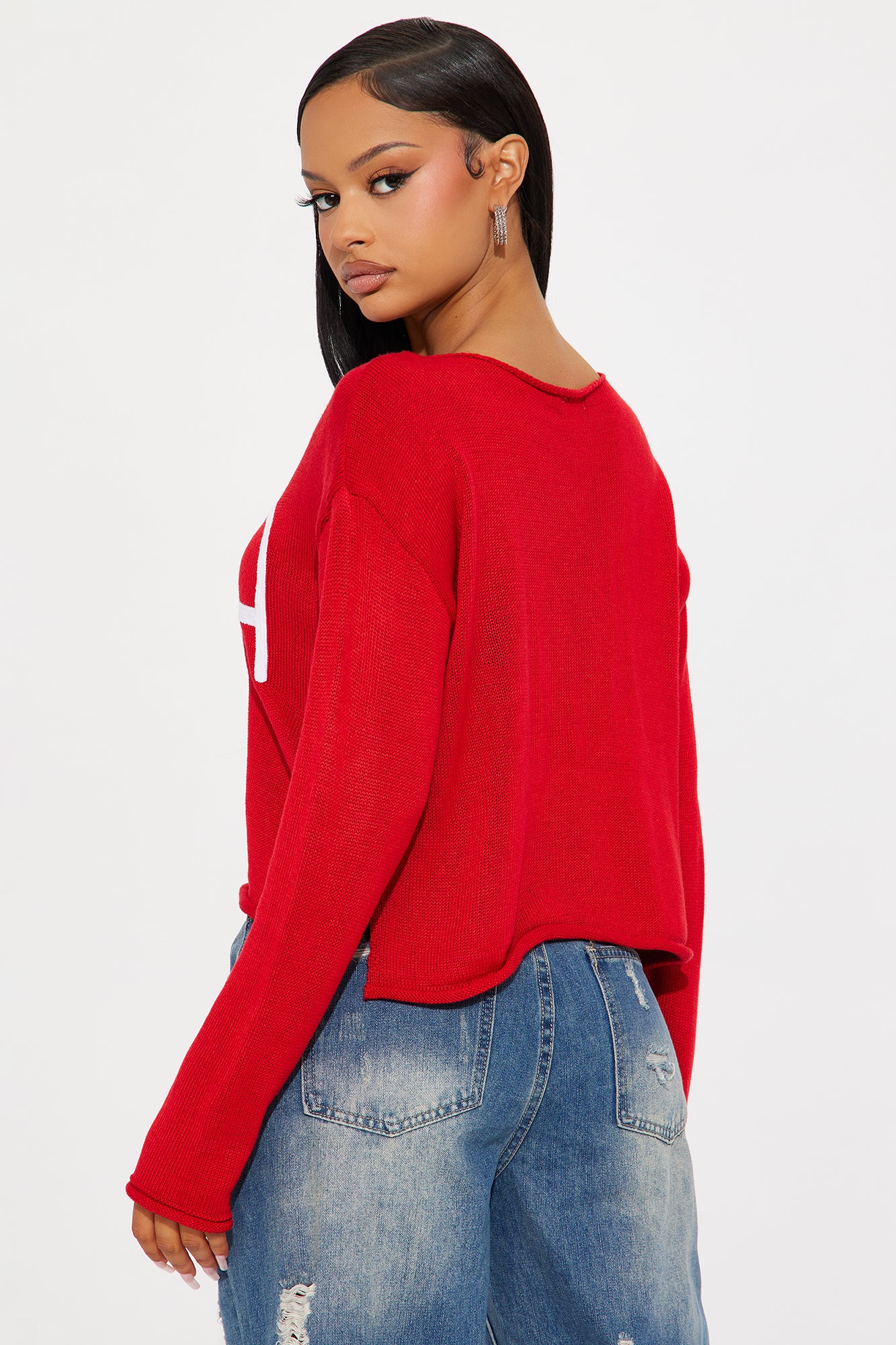 USA Embroidered Pullover Sweater - Red/White - Image 4