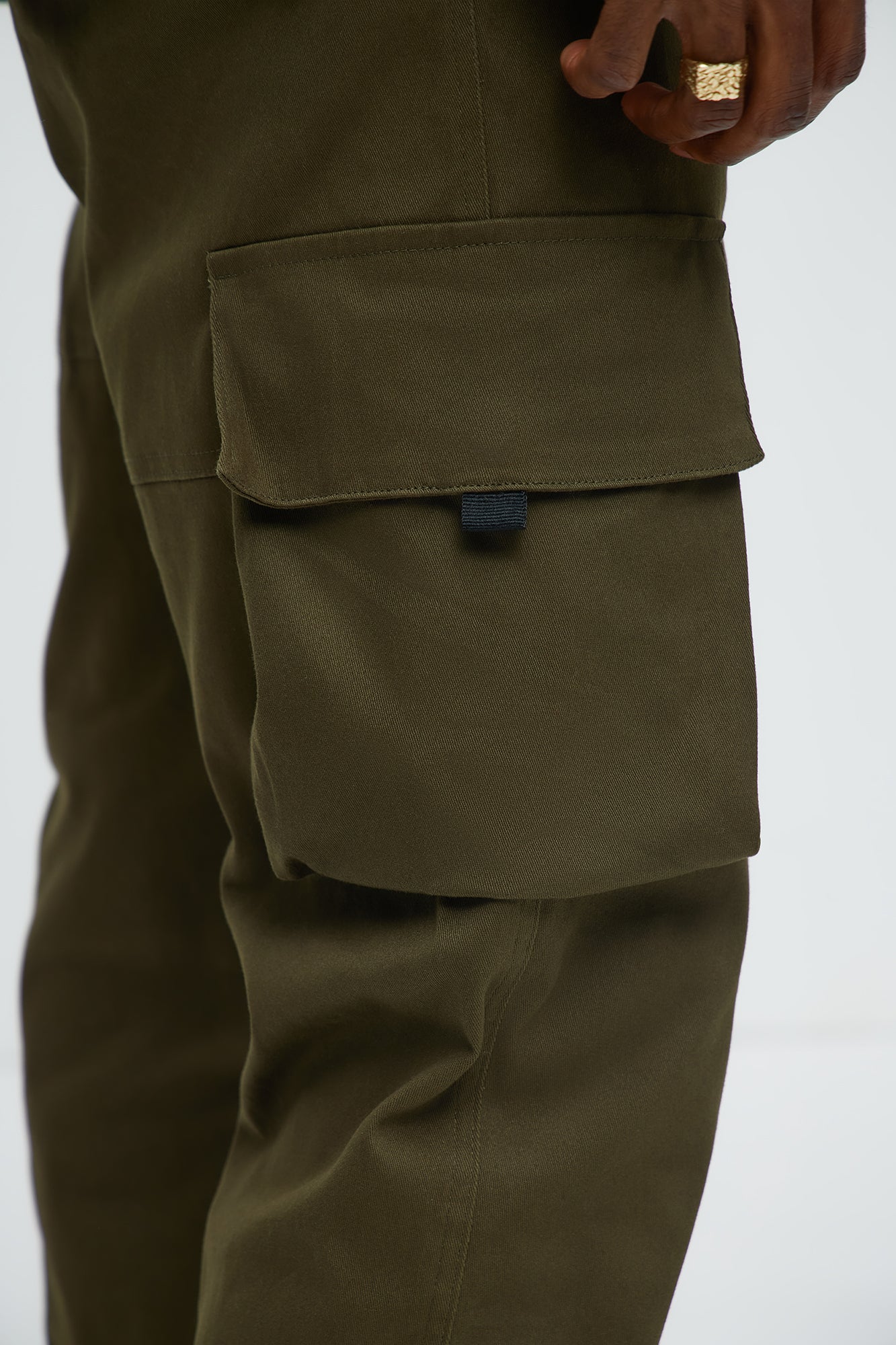 Straight Cargo Ankle Zipper Pants - Olive - Image 3