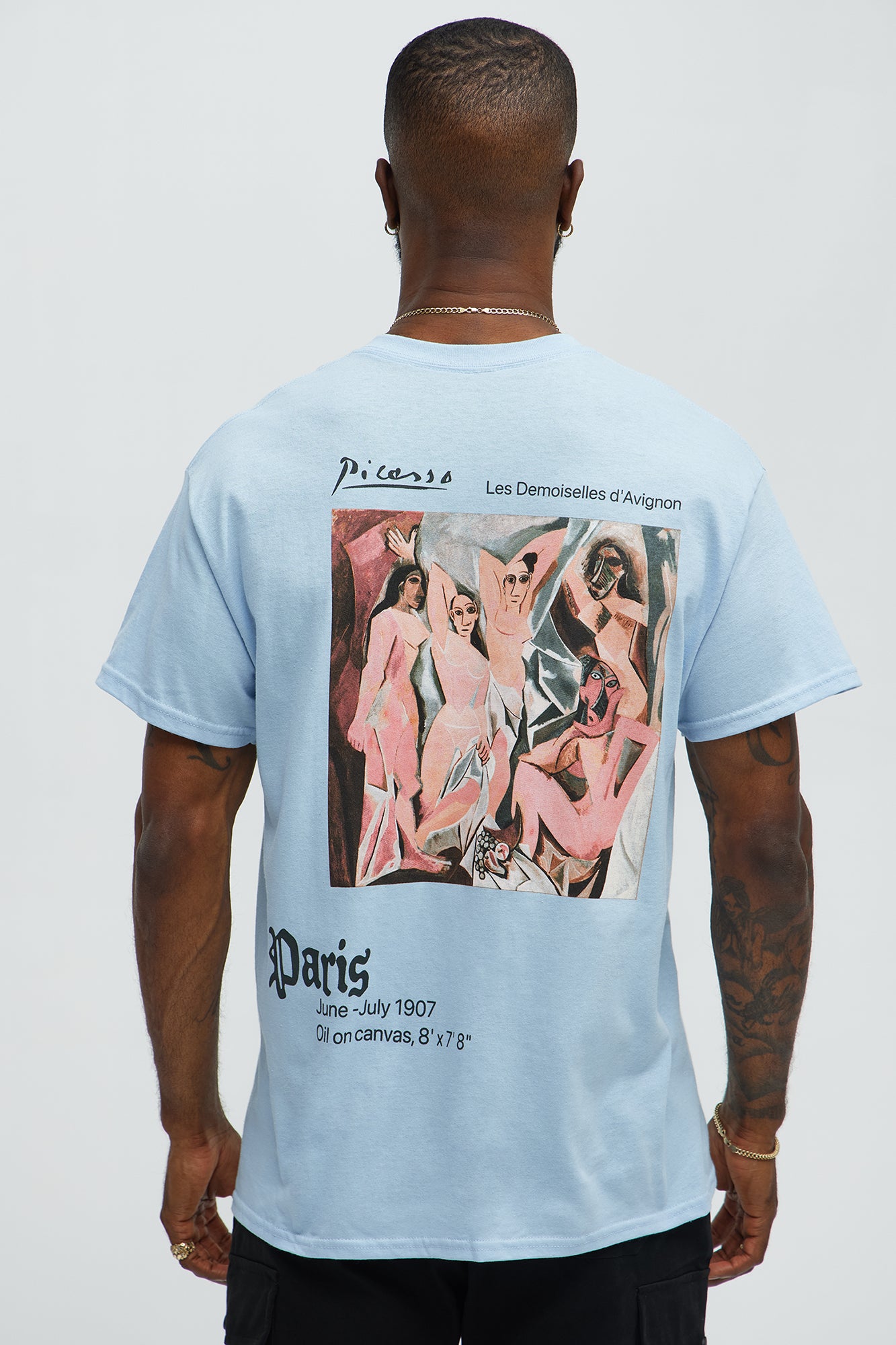 Picasso In Paris Short Sleeve Tee - Light Blue - Image 3