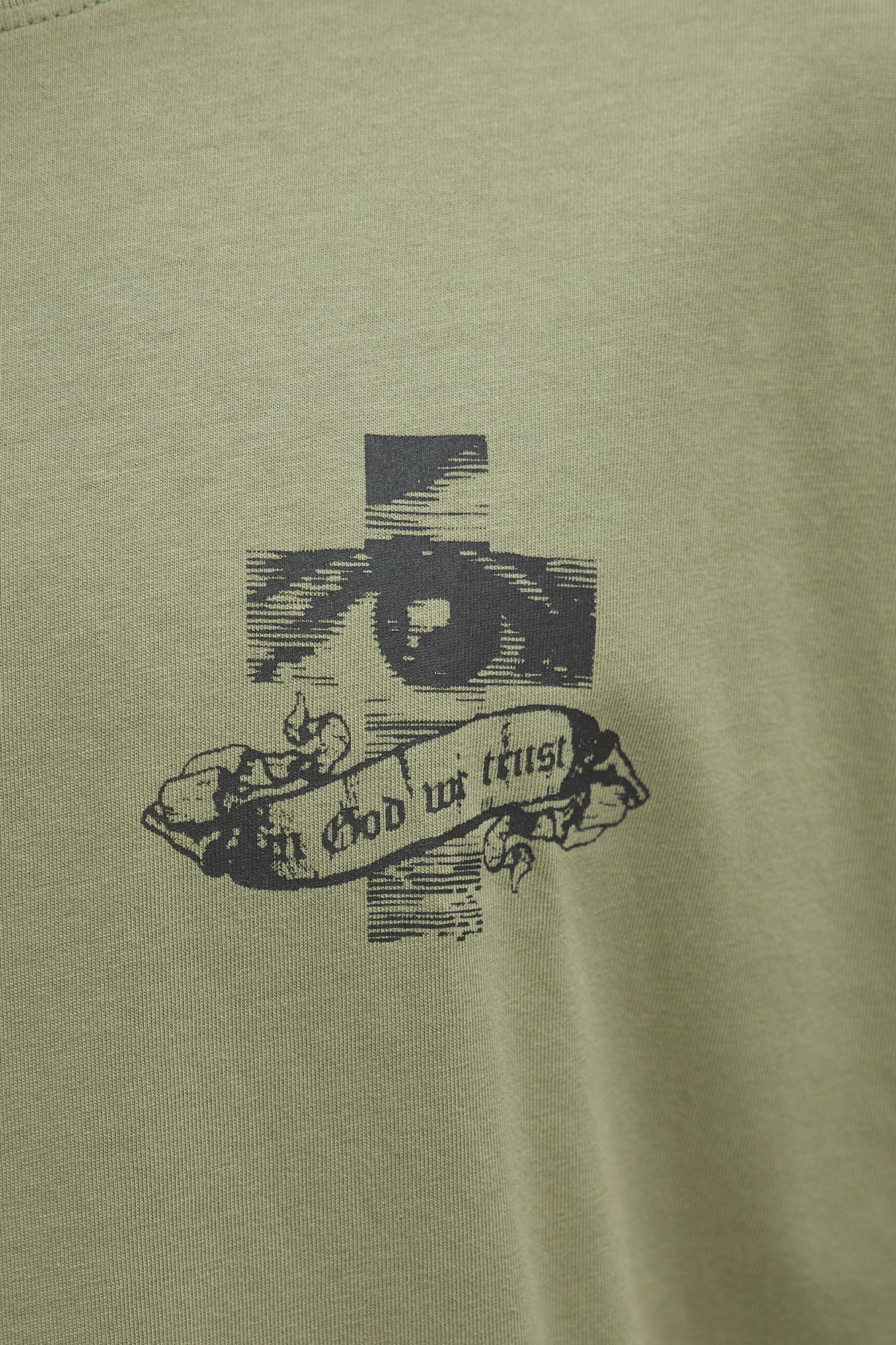 Faith Over Fear Oversized Short Sleeve Tee - Olive - Image 3