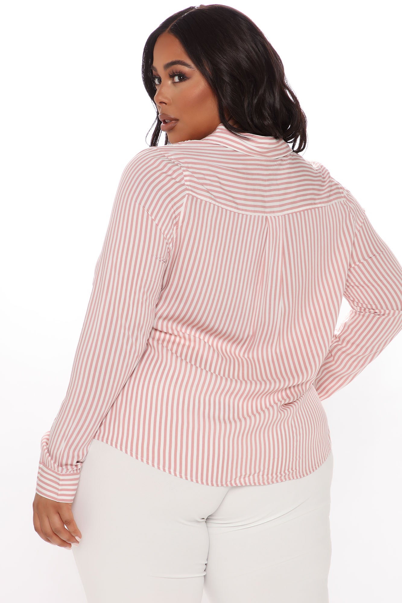 You Better Work Striped Shirt II - Pink/White - Image 8