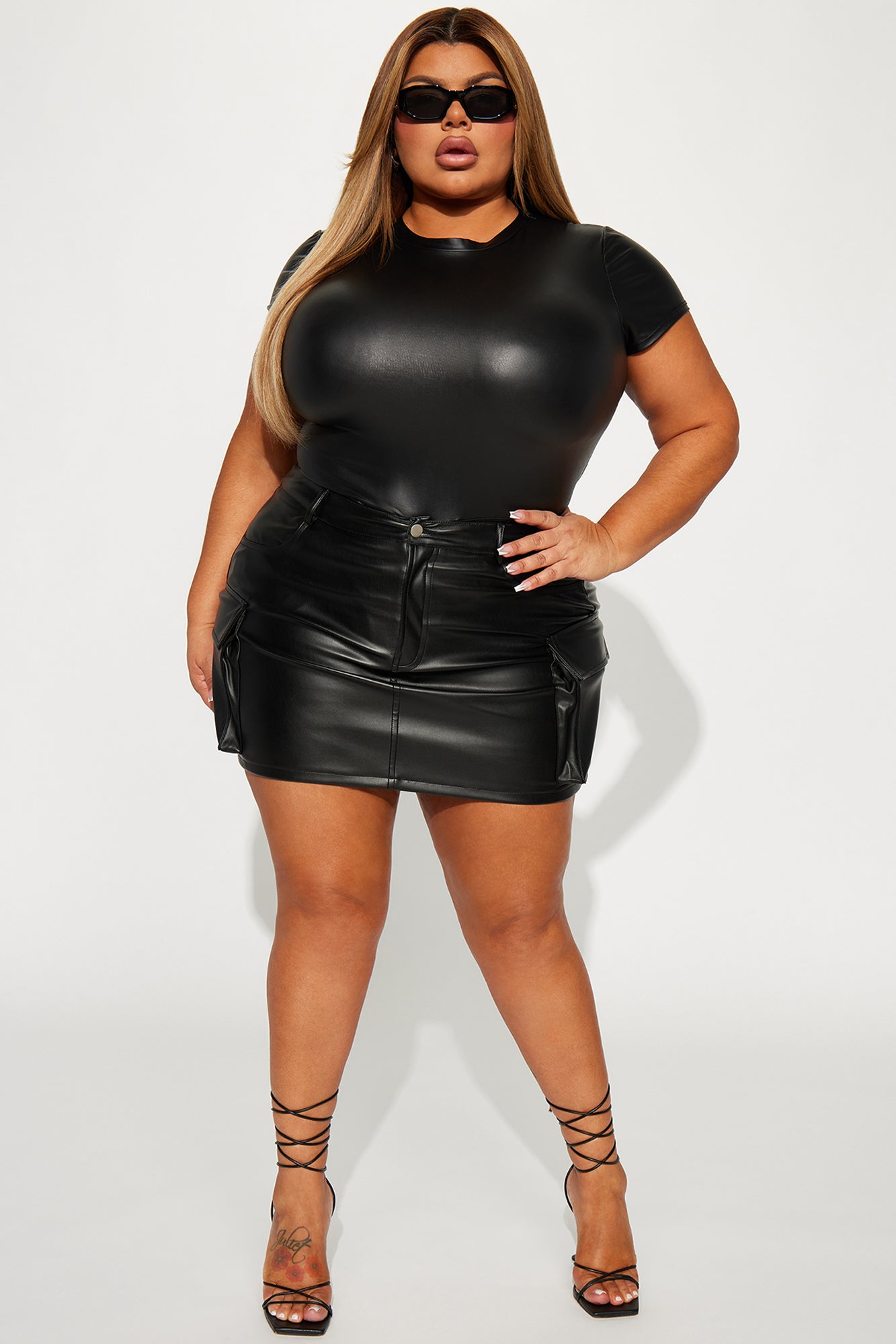 Cori PU Bodysuit - Black - Image 7