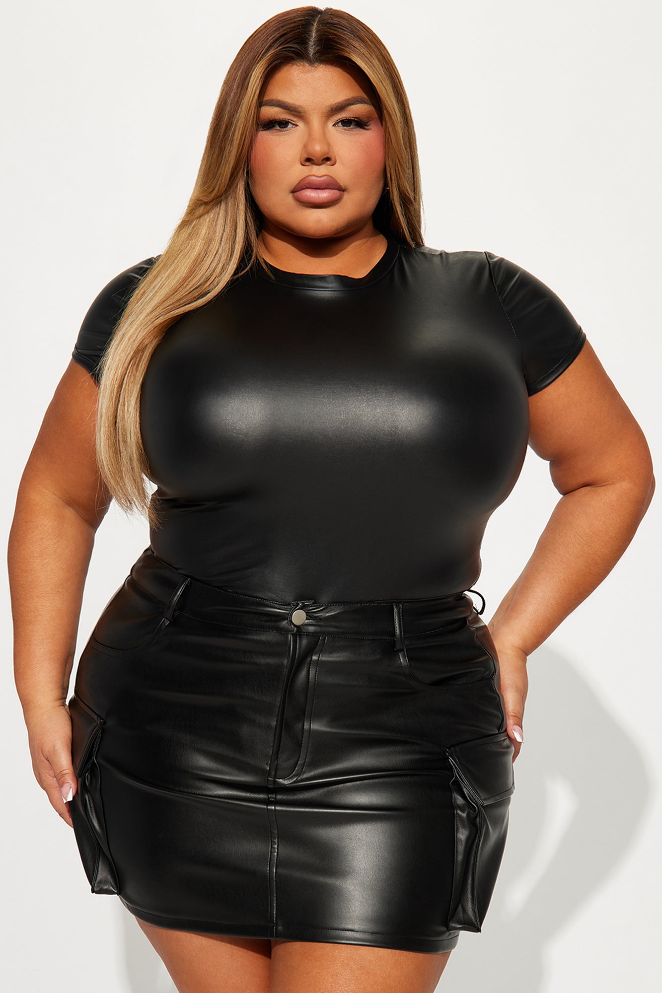 Cori PU Bodysuit - Black - Image 6