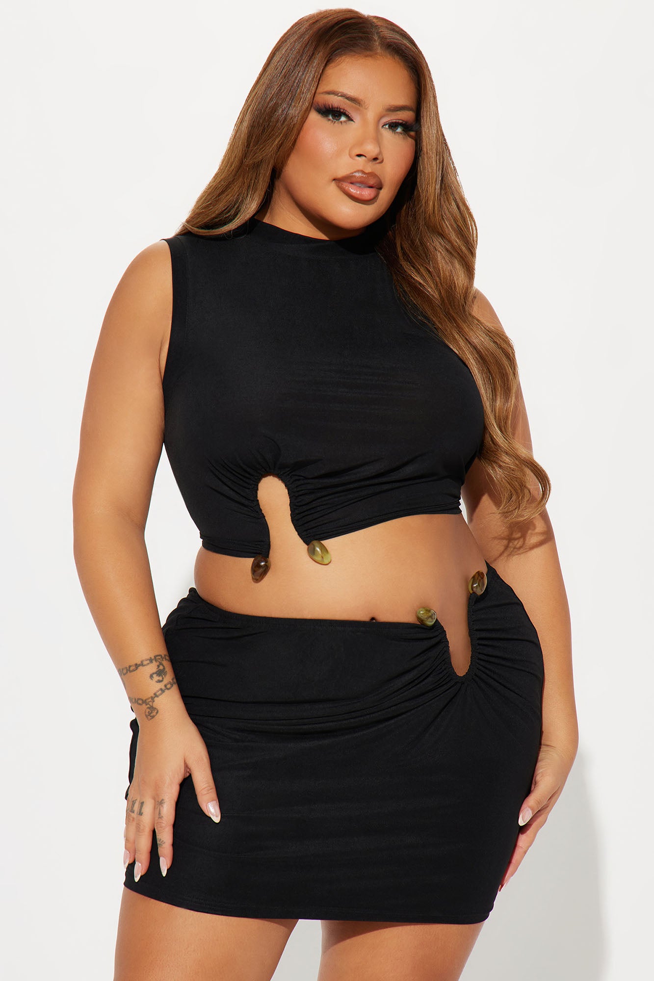 Stepping Out Mesh Mini Skirt Set - Black - Image 6
