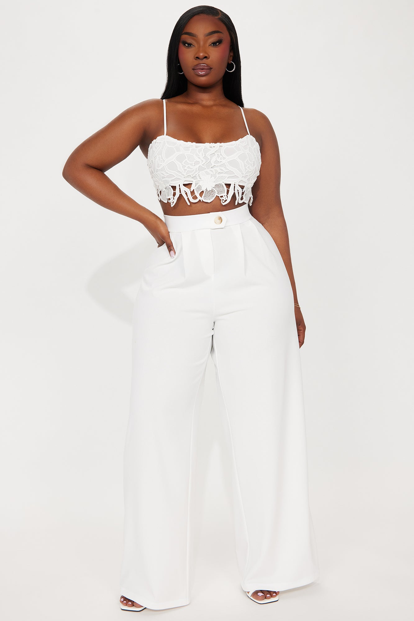 What Matters Most Wide Leg Trouser - White - Image 4