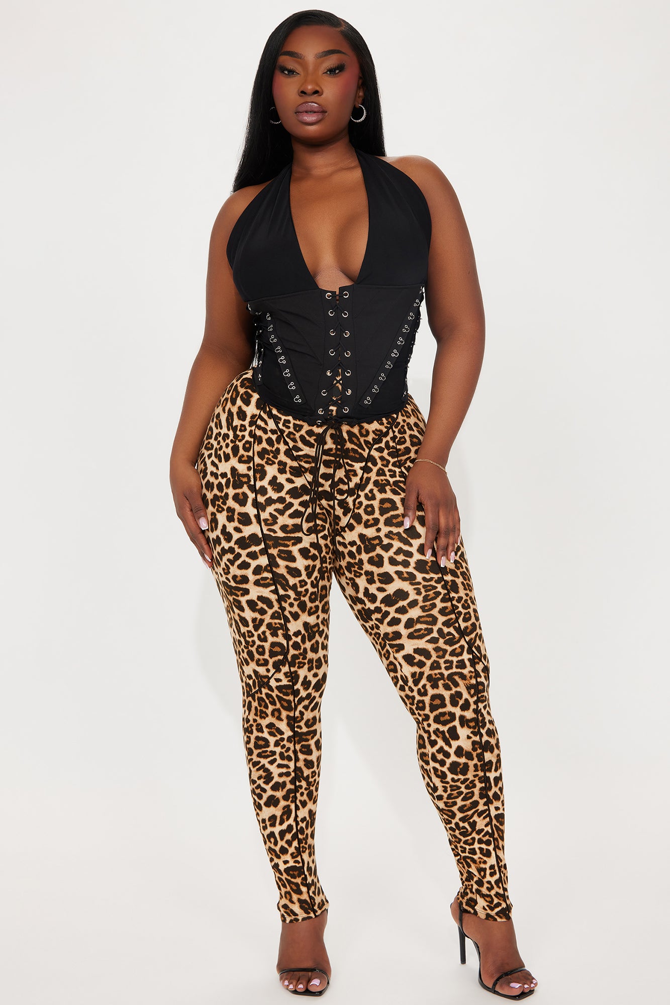What A Catch Leopard High Rise Legging - Brown/combo - Image 4