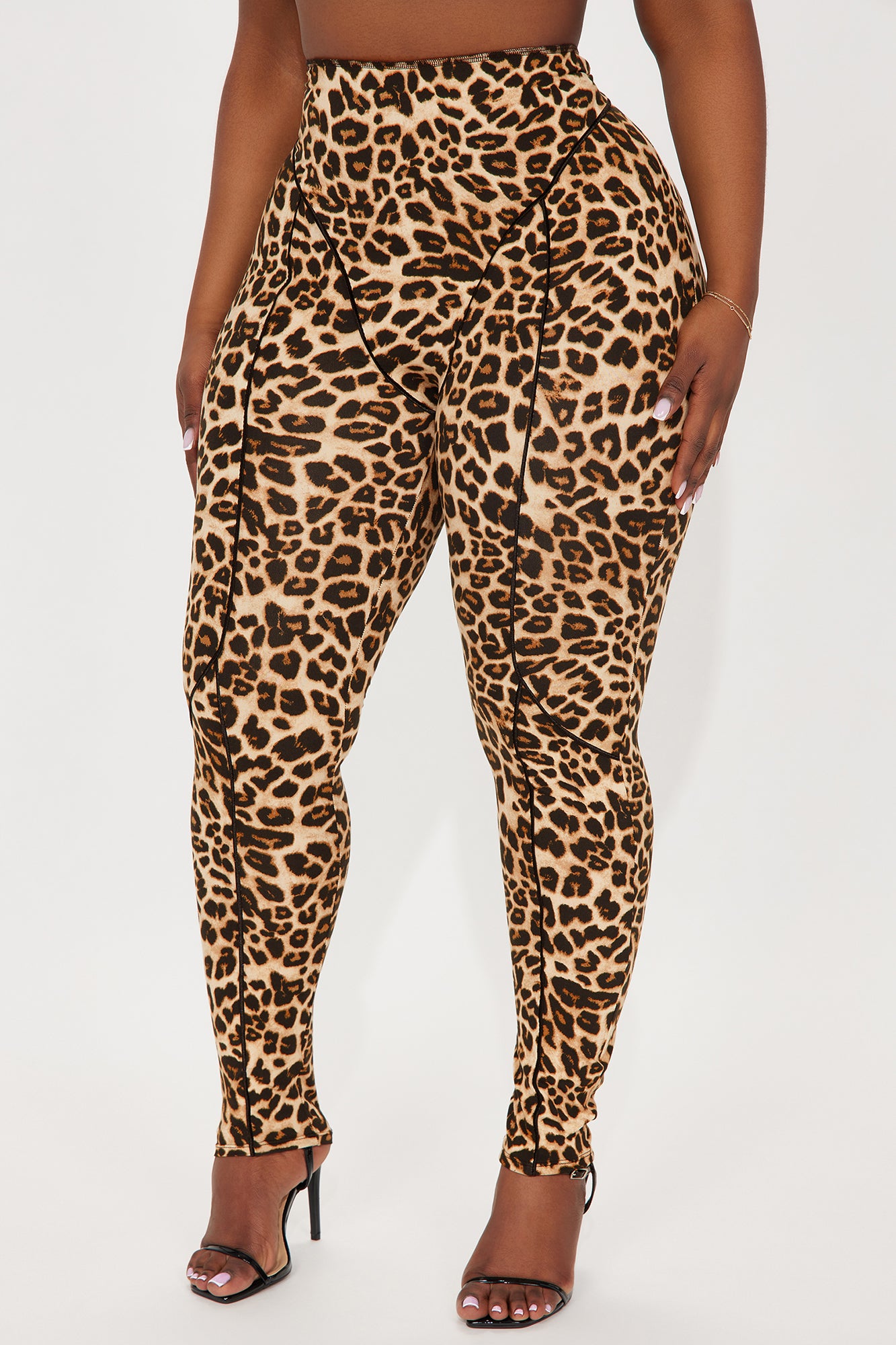 What A Catch Leopard High Rise Legging - Brown/combo - Image 5