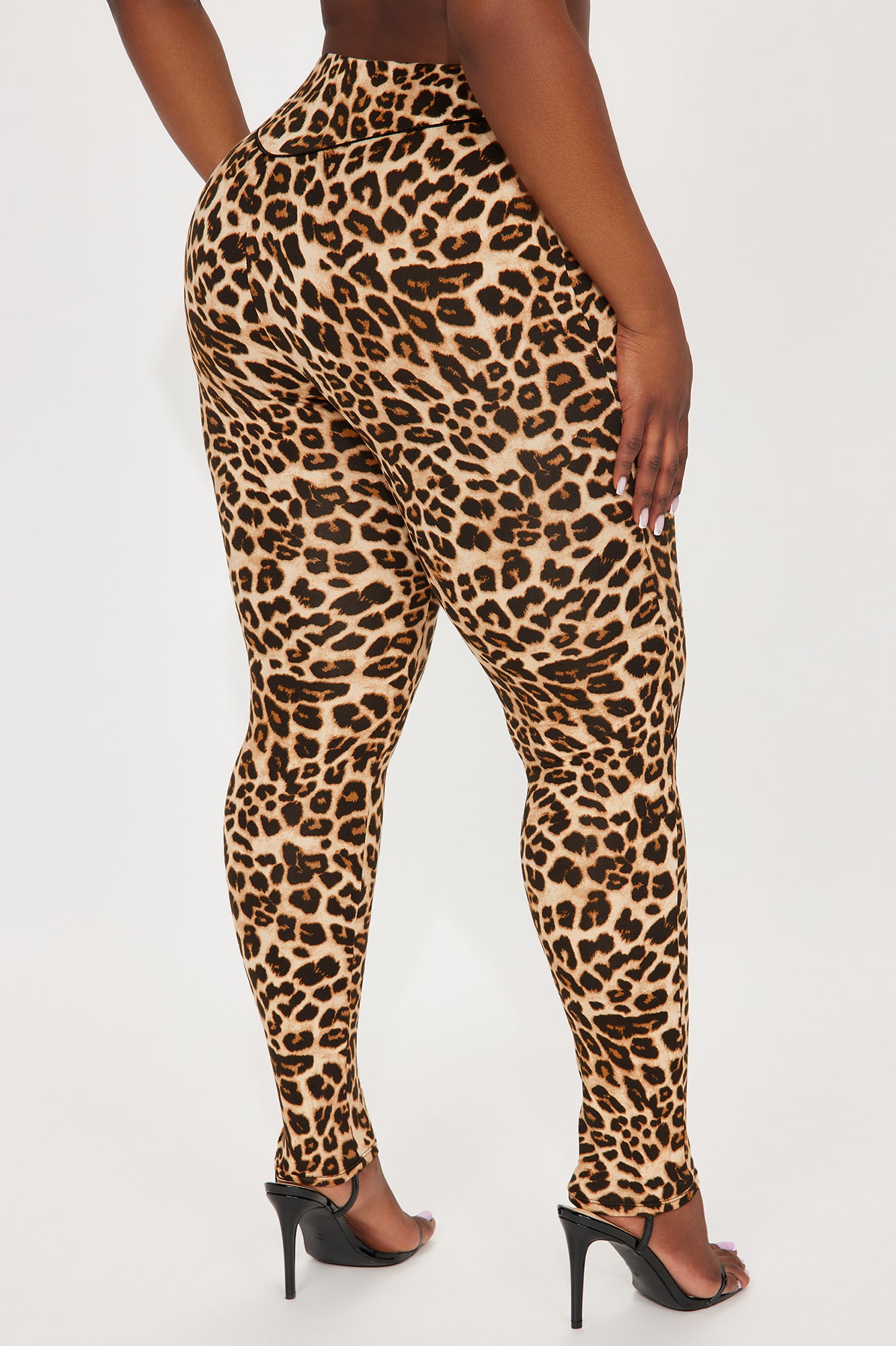 What A Catch Leopard High Rise Legging - Brown/combo - Image 6