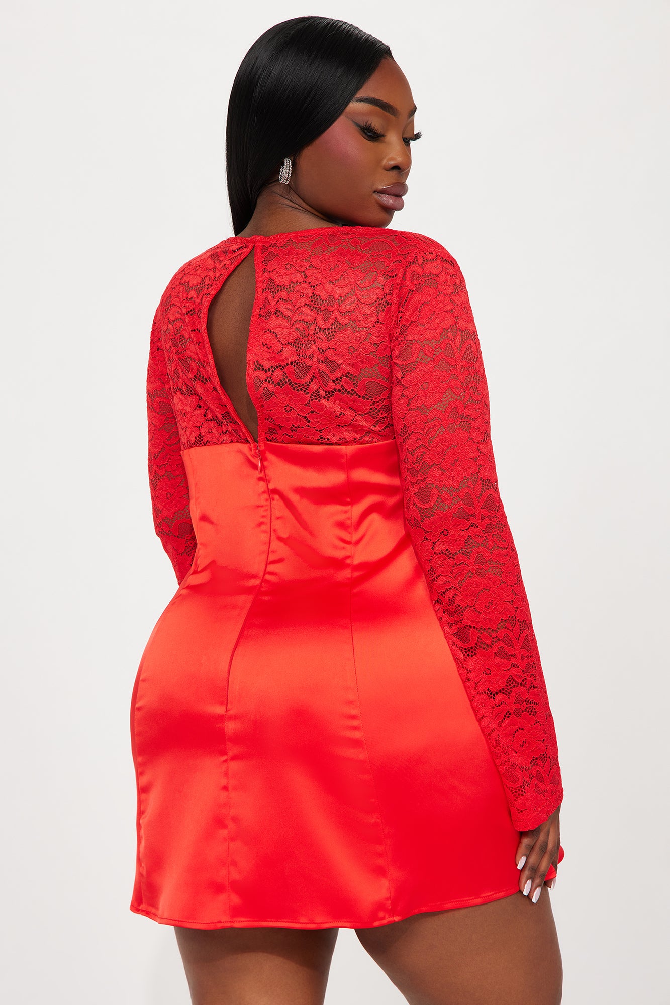 All Yours Satin Mini Dress - Red - Image 6