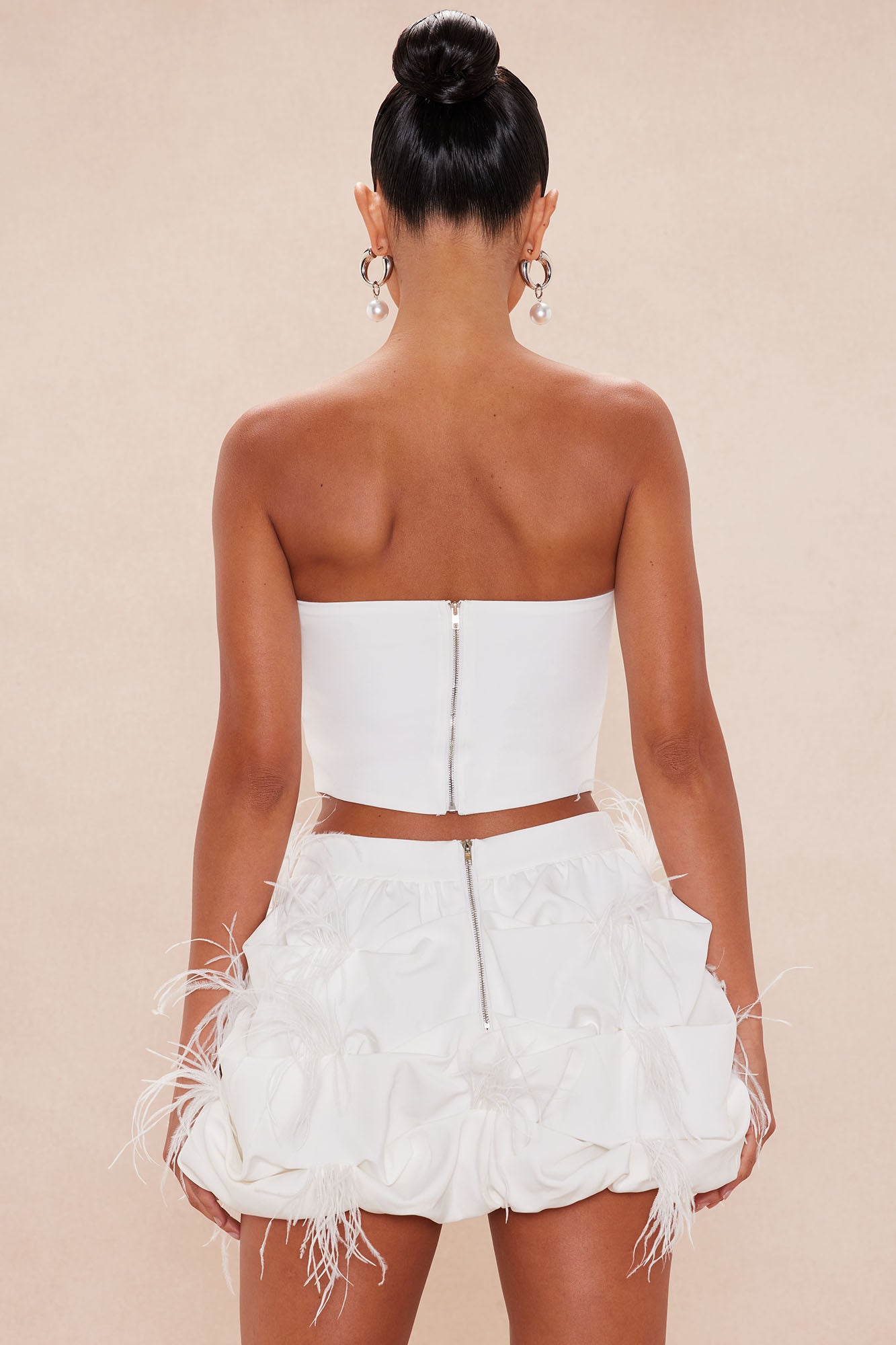 Chloe Corset Mini Skirt Set - Off White - Image 4