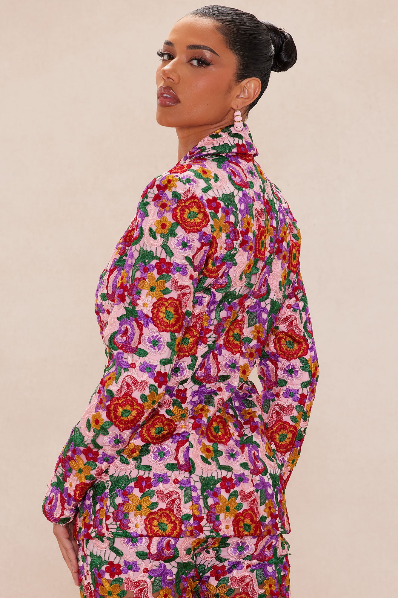 Aubrey Floral Lace Blazer - Pink/combo - Image 5