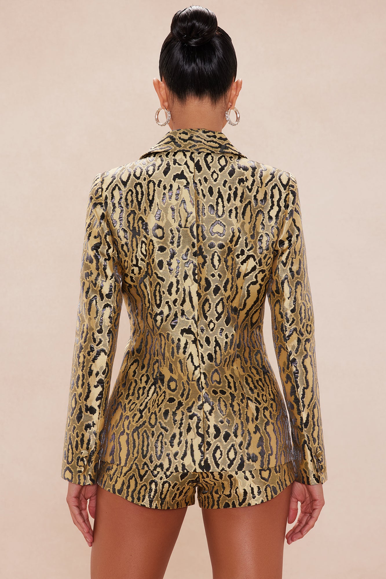 Lani Leopard Jacquard Blazer - Yellow/combo - Image 4