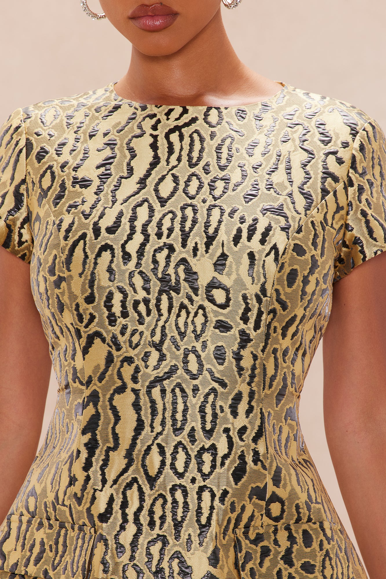 Lani Leopard Jacquard Mini Dress - Yellow/combo - Image 3