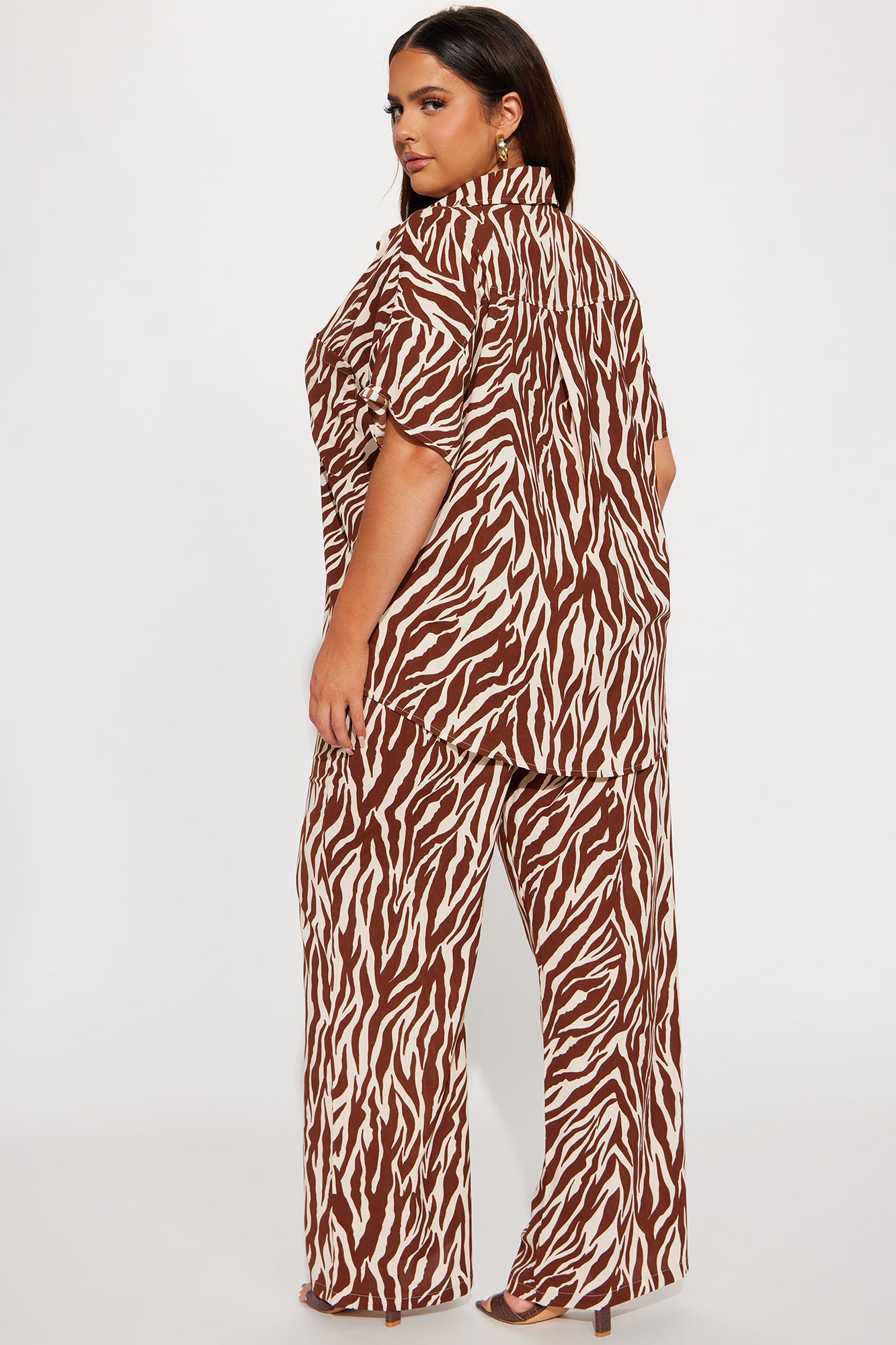 A New Direction Pant Set - Brown/combo - Image 6