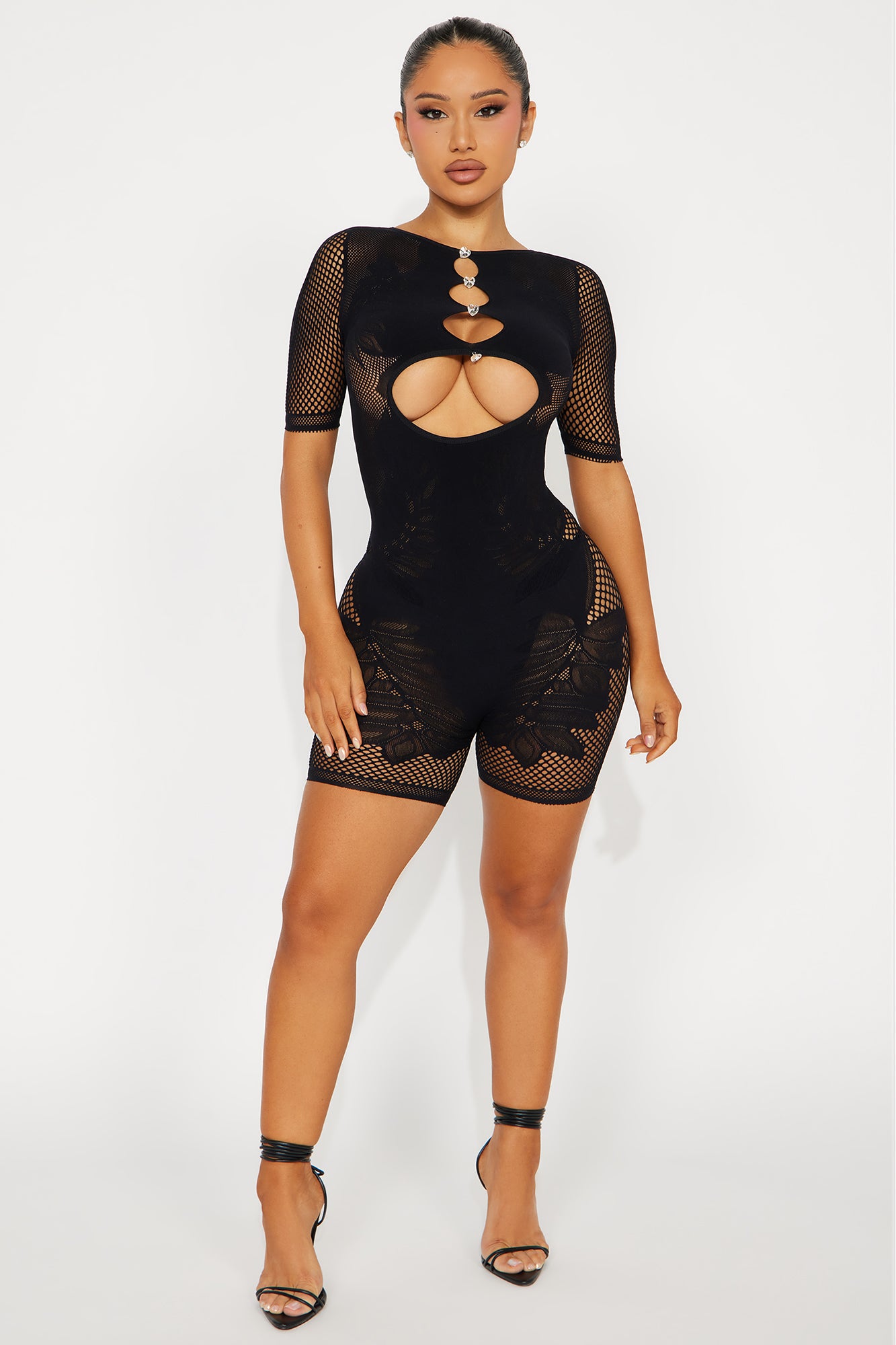 Fall Off Seamless Romper - Black - Image 3