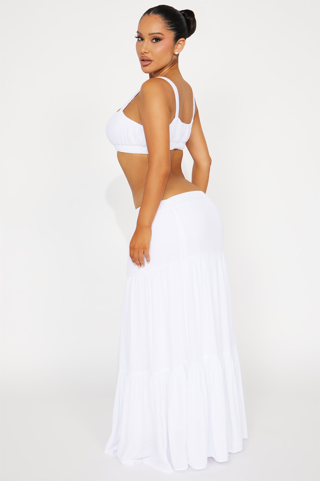 Sunset Stroll Gauze Skirt Set - White - Image 6