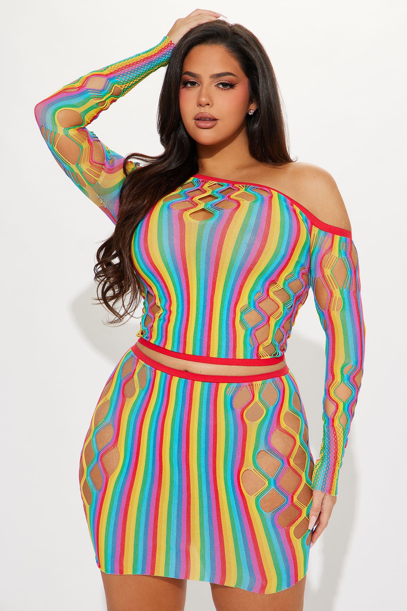 Ready For The Night Mini Skirt Set - Multi Color - Image 4