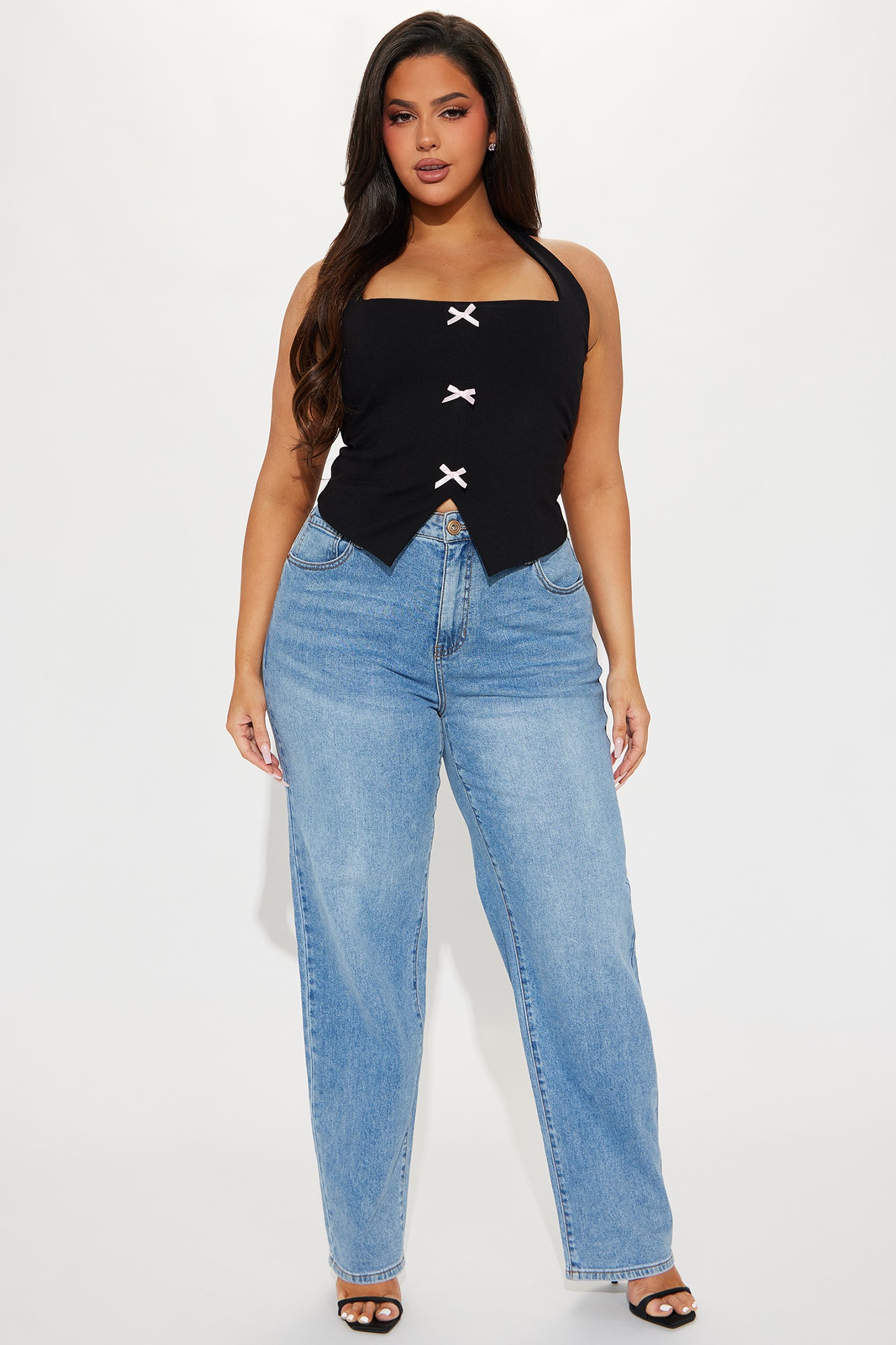 Anastasia Bow Halter Top - Black - Image 5