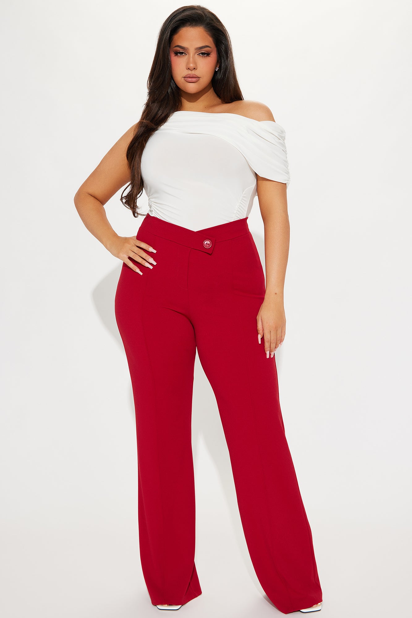 Call It Even Wide Leg Dress Pants - Red - Image 4