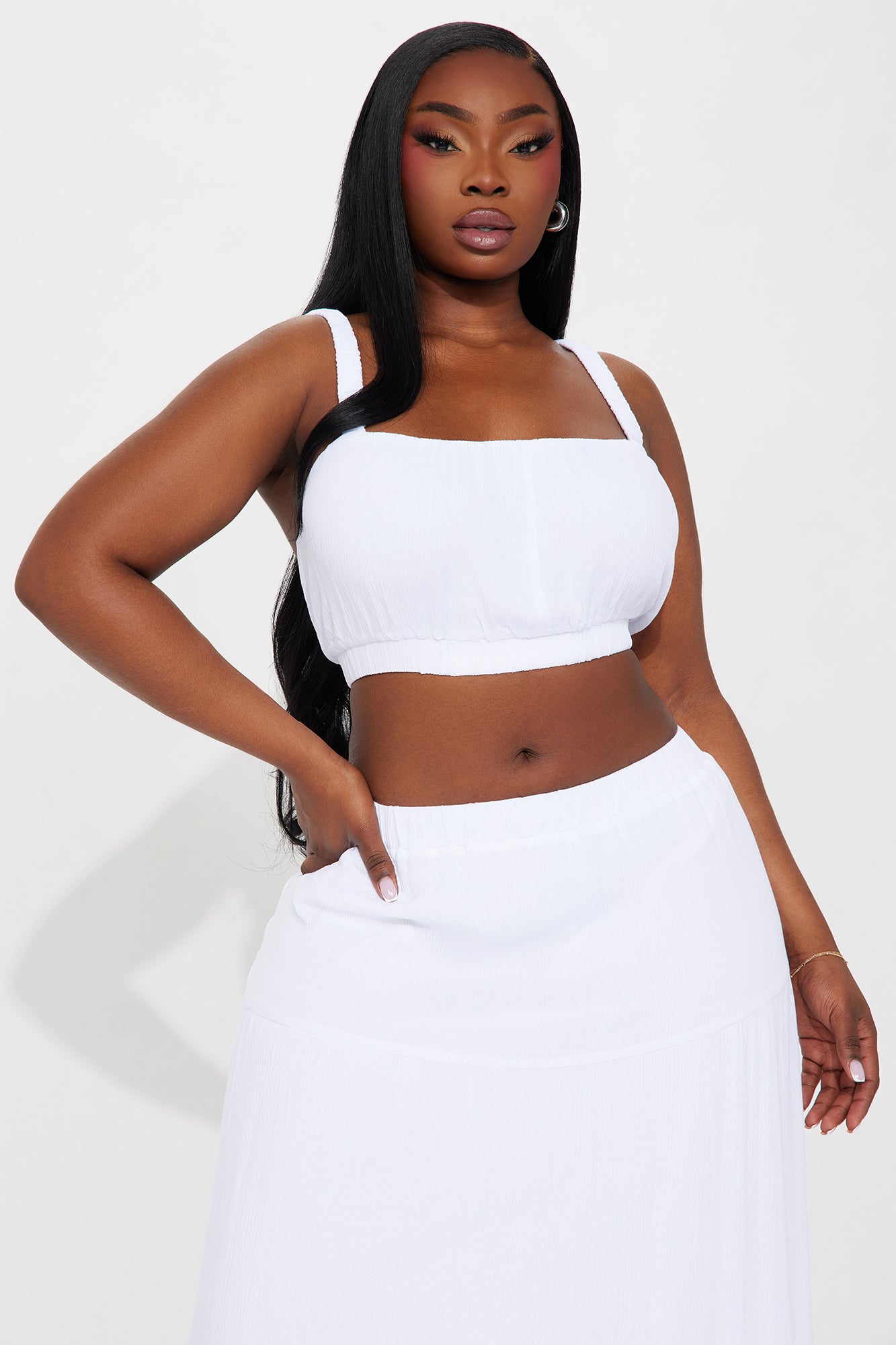Sunset Stroll Gauze Skirt Set - White - Image 10