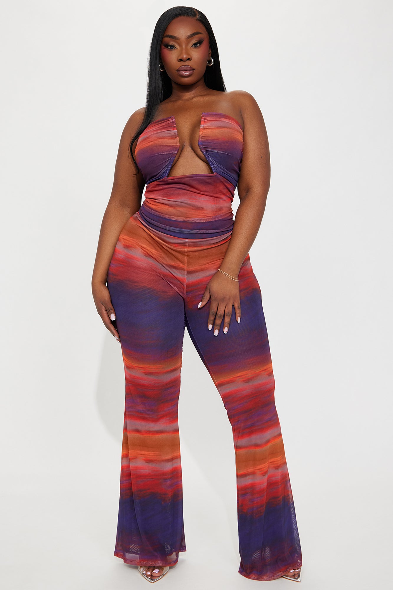 Desire Mesh Jumpsuit - Purple/combo - Image 4