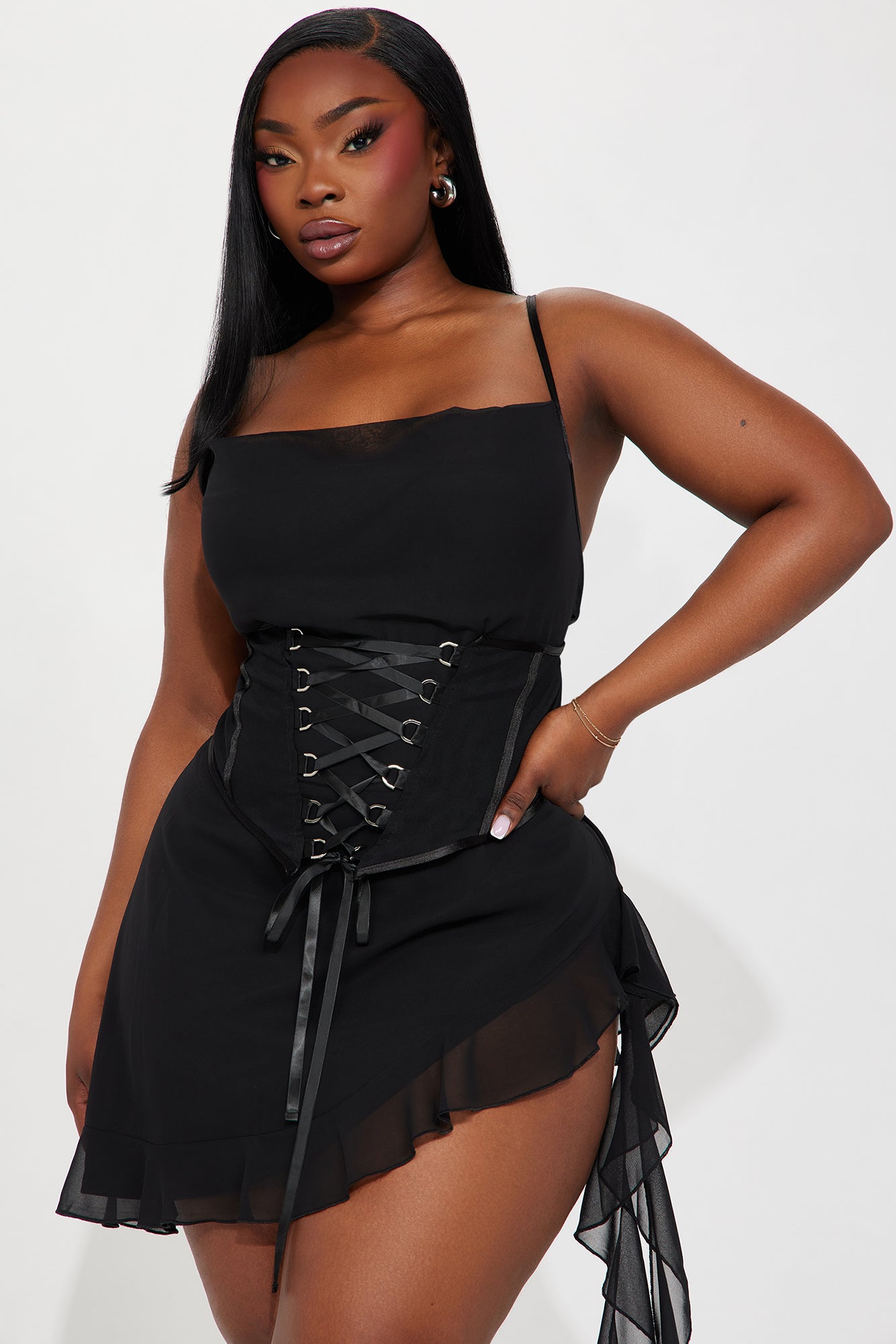 Ravenette Mesh Mini Dress - Black - Image 5