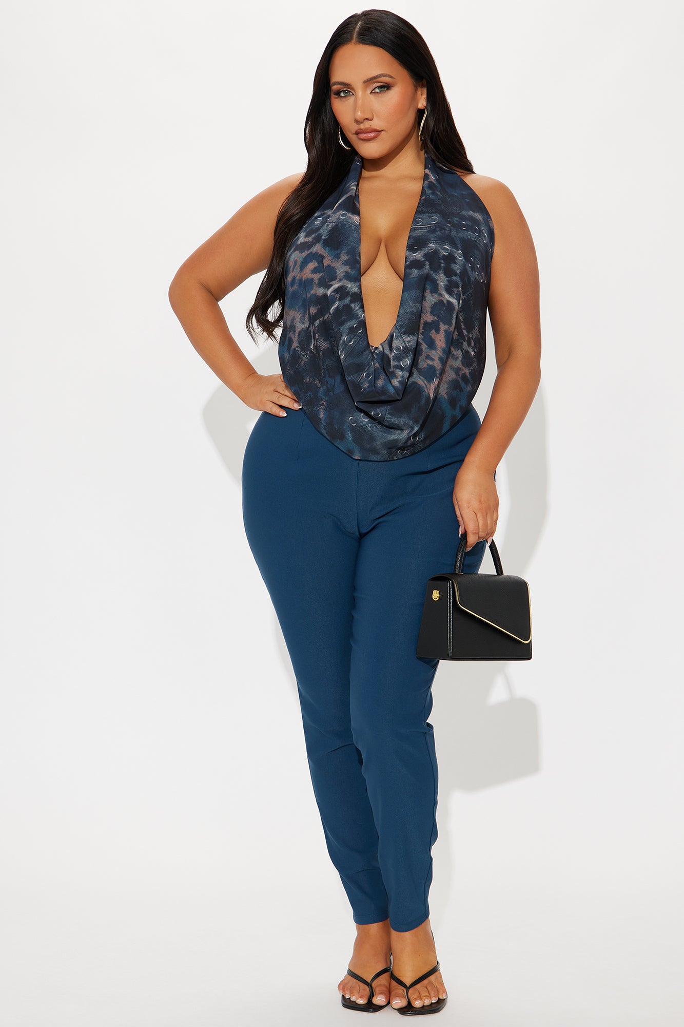 Venetian High Rise Pants - Teal - Image 4
